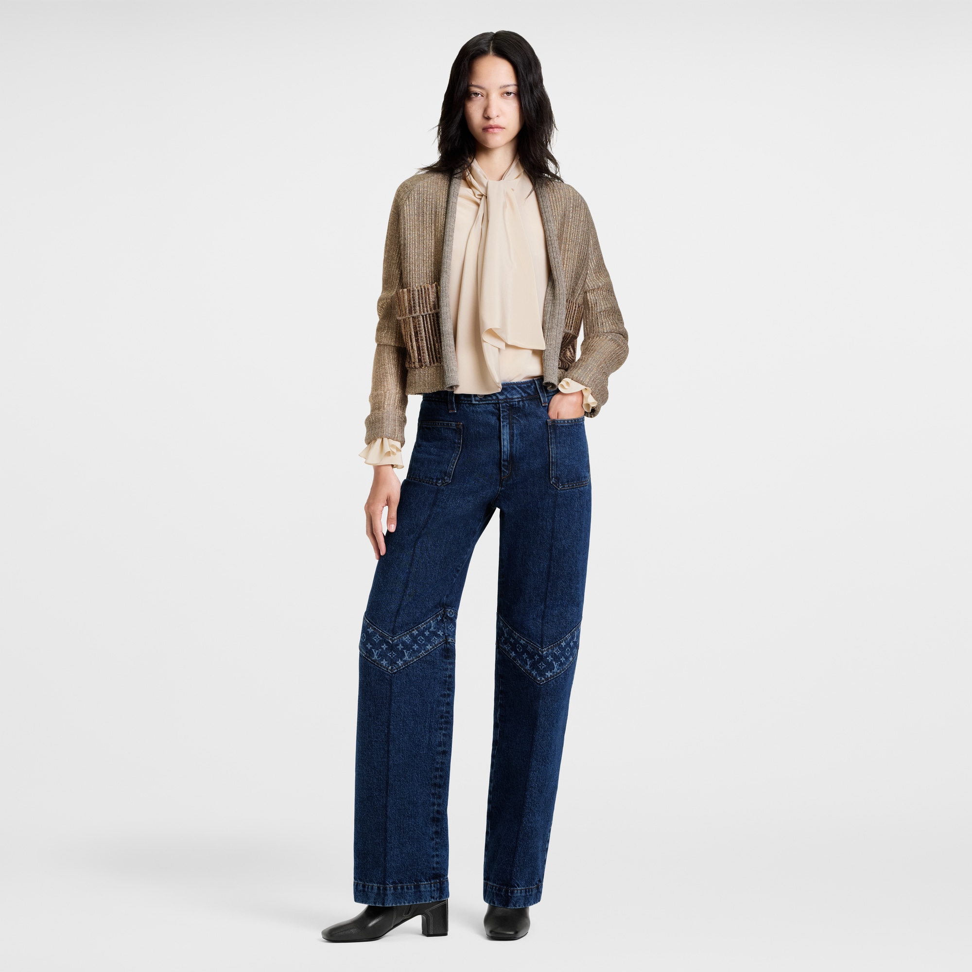 Cardigan aus glitzerndem Strick mit kantiger Passform  Damen Ready to Wear Strick | LOUIS VUITTON (Zoom)