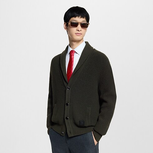 Cardigan aus Kaschmirgemisch mit Schalkragen Herren Ready to Wear Vollständige Ready to Wear | LOUIS VUITTON (Zoom)