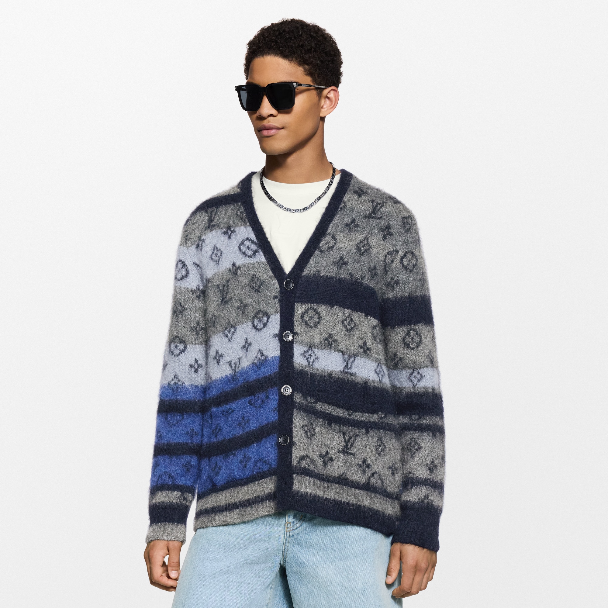 Cardigan aus Mohair mit Monogram-Motiv  Herren Ready to Wear Vollständige Ready to Wear | LOUIS VUITTON (Zoom)