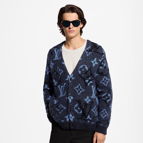 Cardigan mit Cloudy Monogram-Motiv cropped view