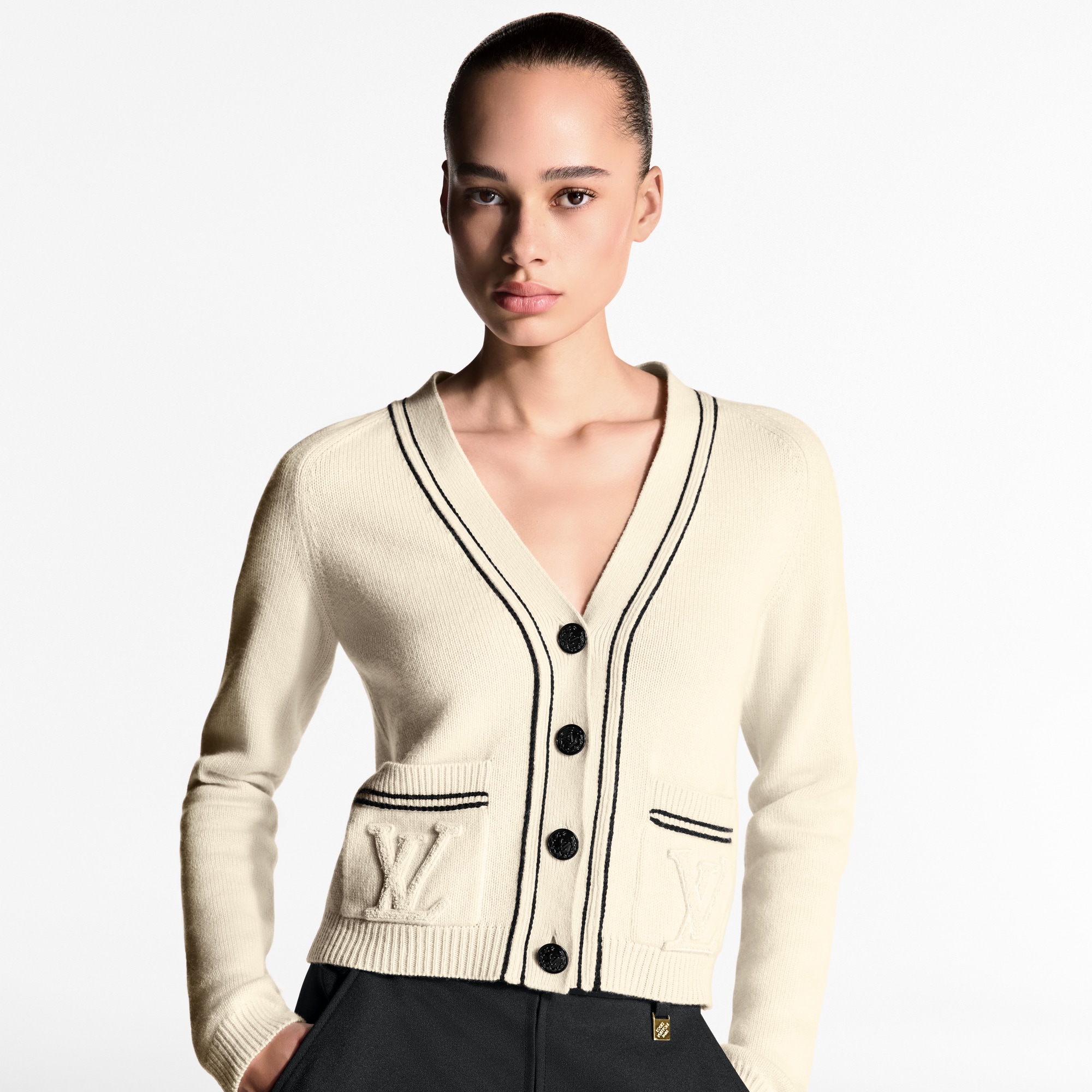 Cardigan mit gestreiftem Akzent  Damen Ready to Wear Strick | LOUIS VUITTON (Zoom)