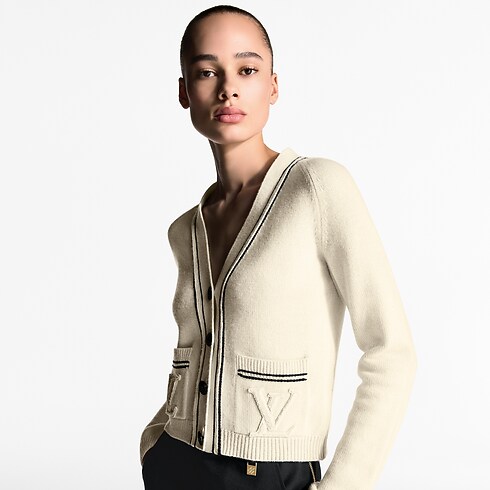 Cardigan mit gestreiftem Akzent Damen Ready to Wear Strick | LOUIS VUITTON (Zoom)