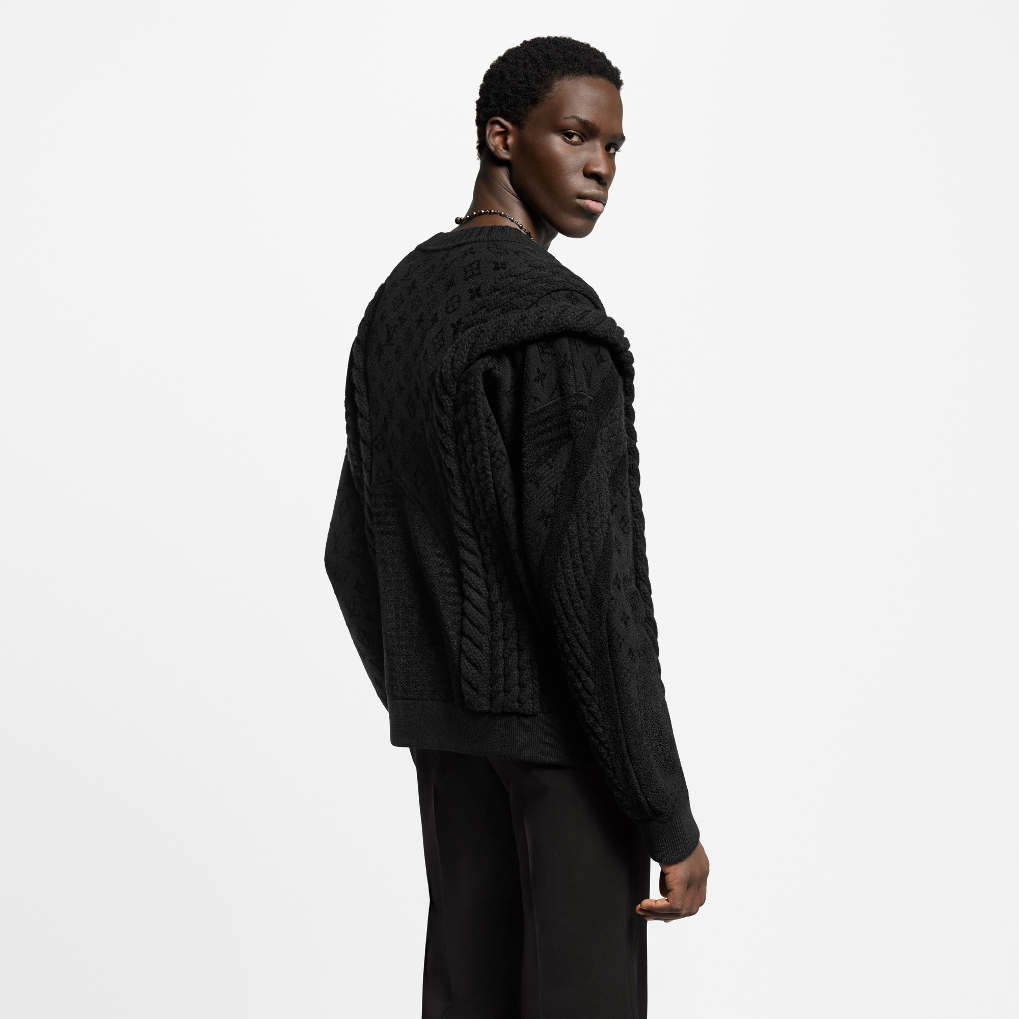 Cardigan mit grobem Zopfstrick aus Wollgemisch  Herren Ready to Wear Vollständige Ready to Wear | LOUIS VUITTON (Zoom)