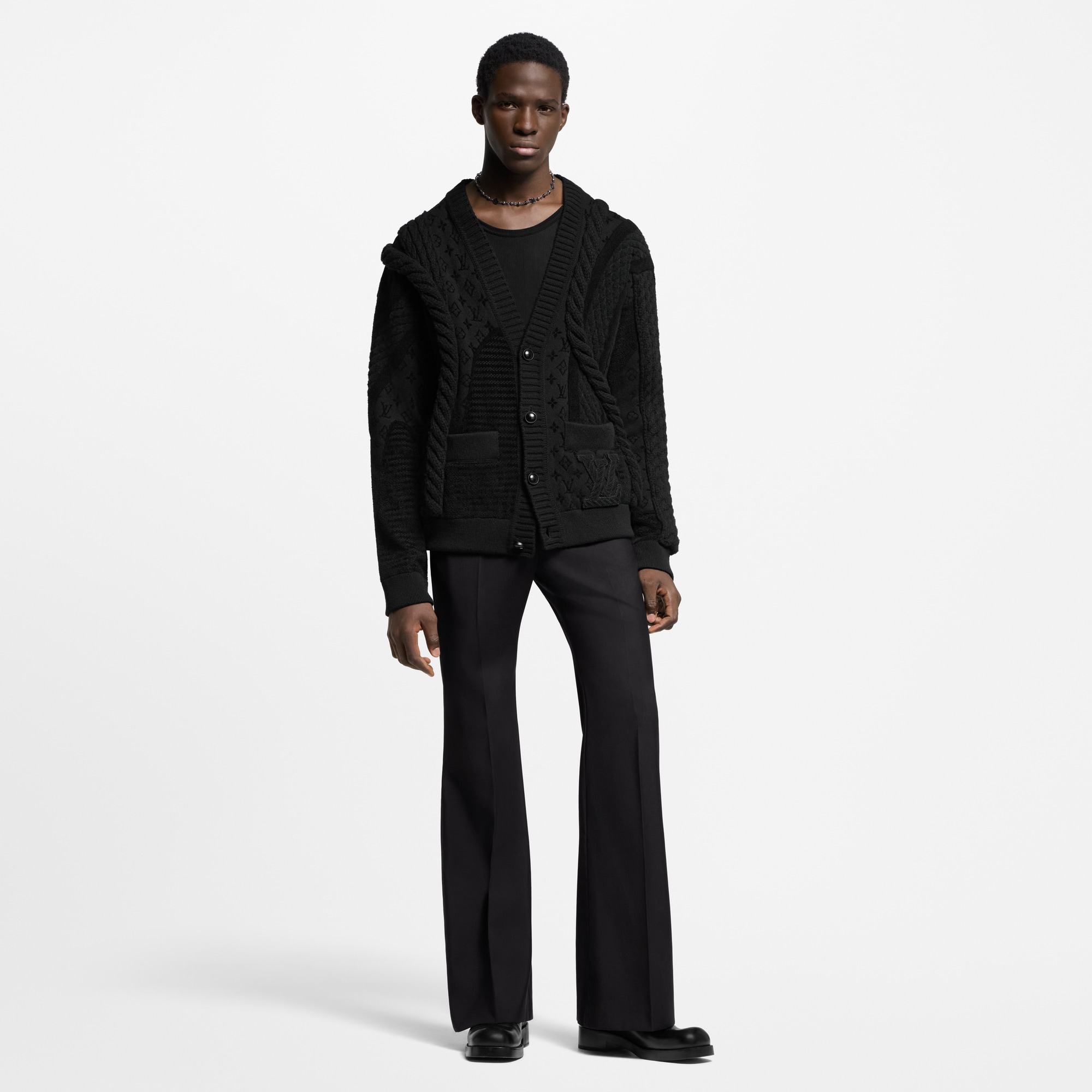Cardigan mit grobem Zopfstrick aus Wollgemisch  Herren Ready to Wear Vollständige Ready to Wear | LOUIS VUITTON (Zoom)