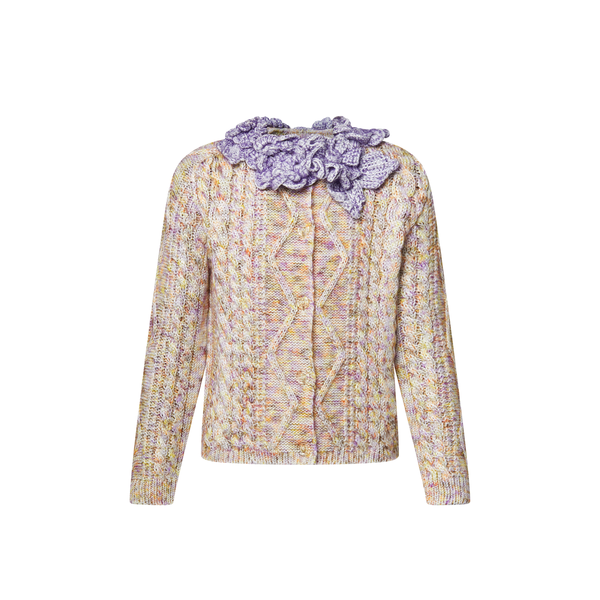 Cardigan mit Kragen und Blumen-Motiv aus Strick  Damen Ready to Wear Strick | LOUIS VUITTON (Zoom)