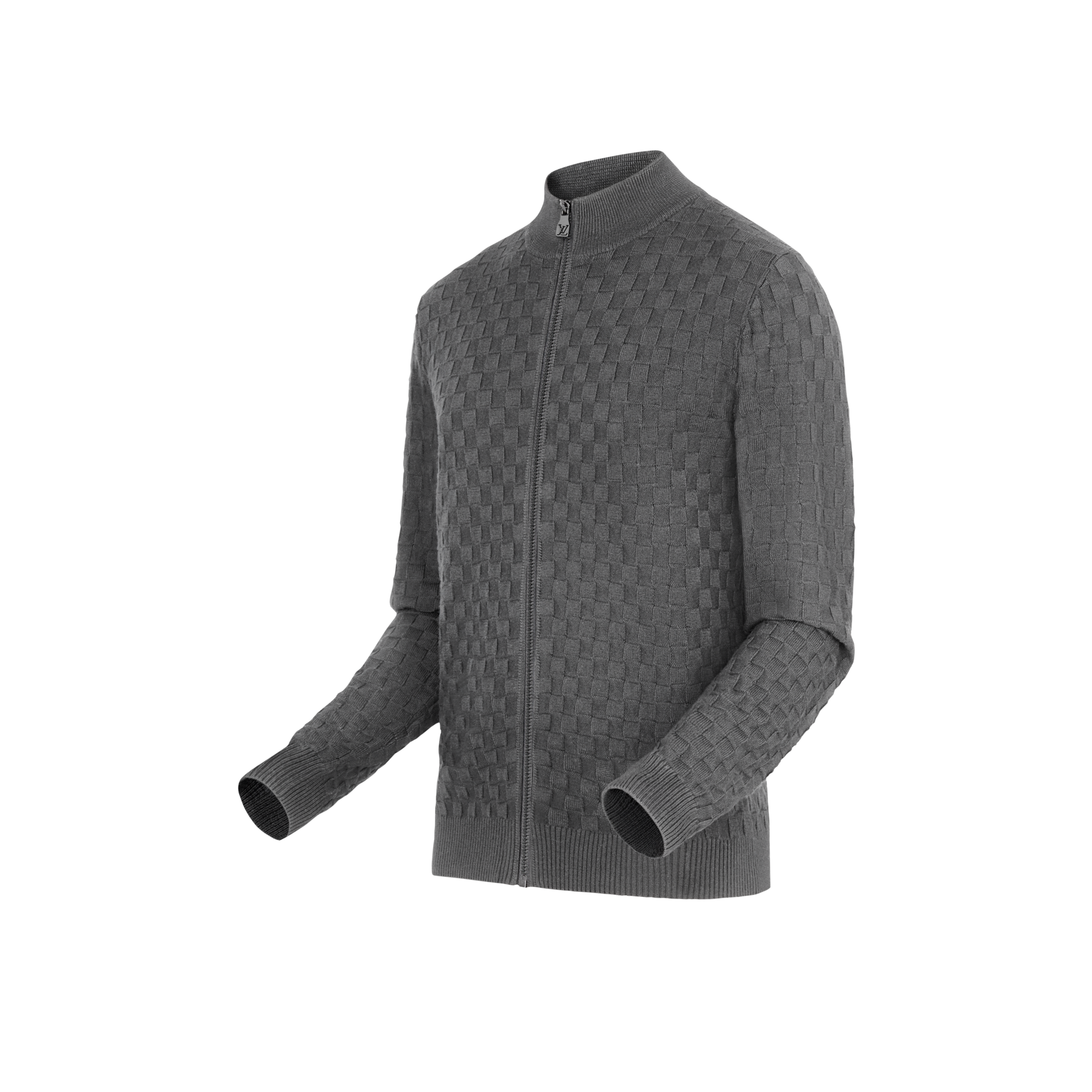 Cardigan mit Reißverschluss und Damier-Motiv  Herren Ready to Wear Strick und Sweatshirts | LOUIS VUITTON (Zoom)