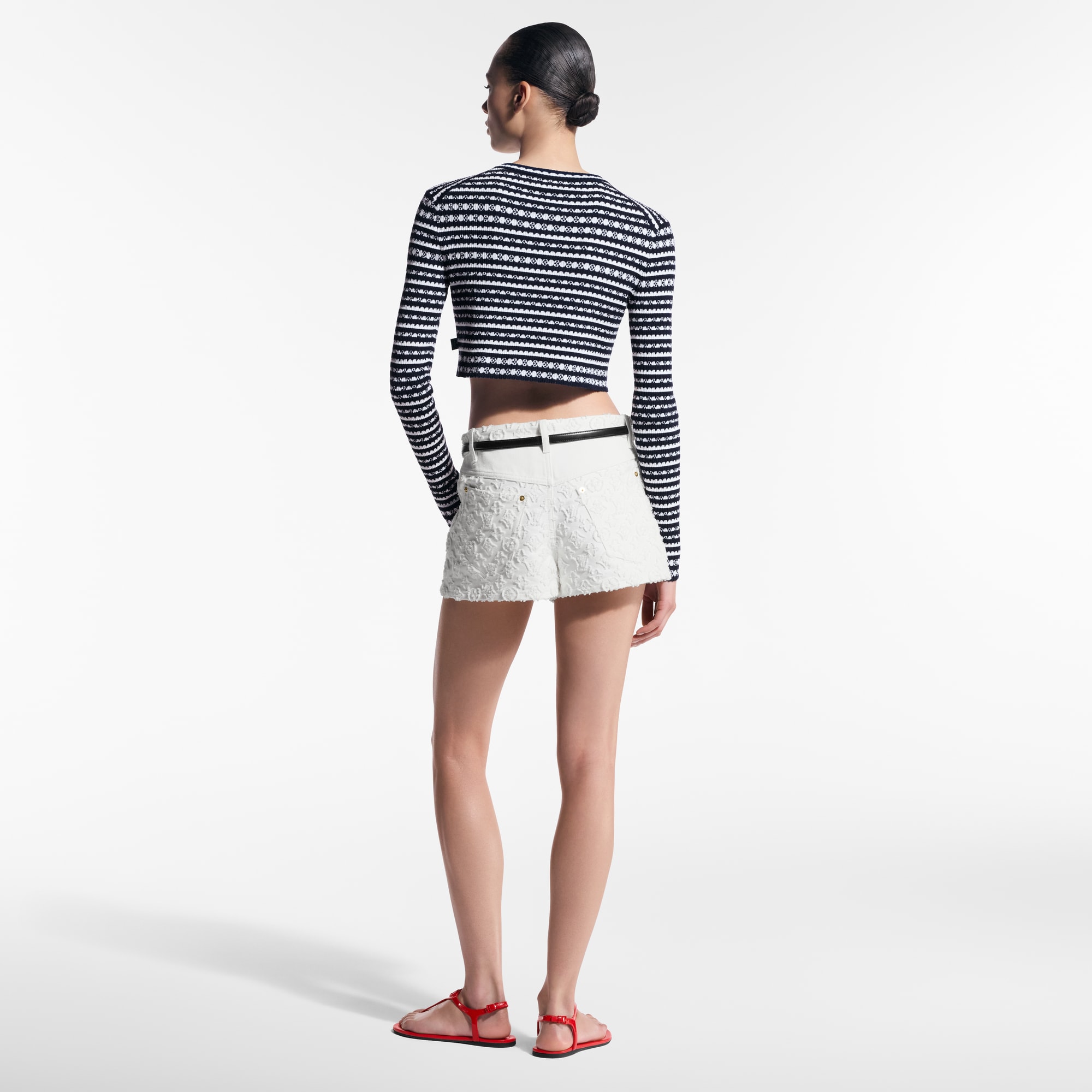 Cardigan mit Streifen und Muschelsaum  Damen Ready to Wear Strick | LOUIS VUITTON (Zoom)