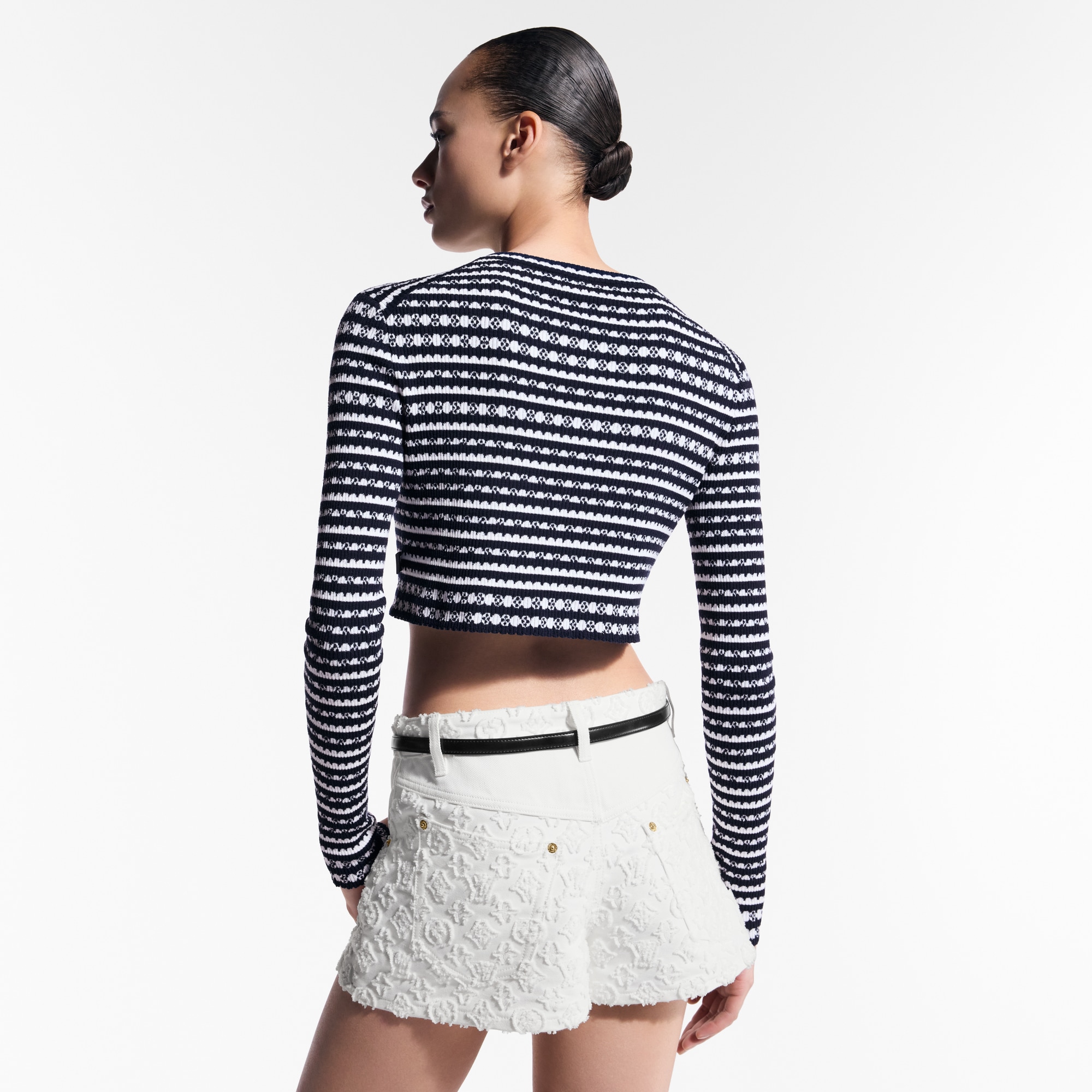 Cardigan mit Streifen und Muschelsaum  Damen Ready to Wear Strick | LOUIS VUITTON (Zoom)