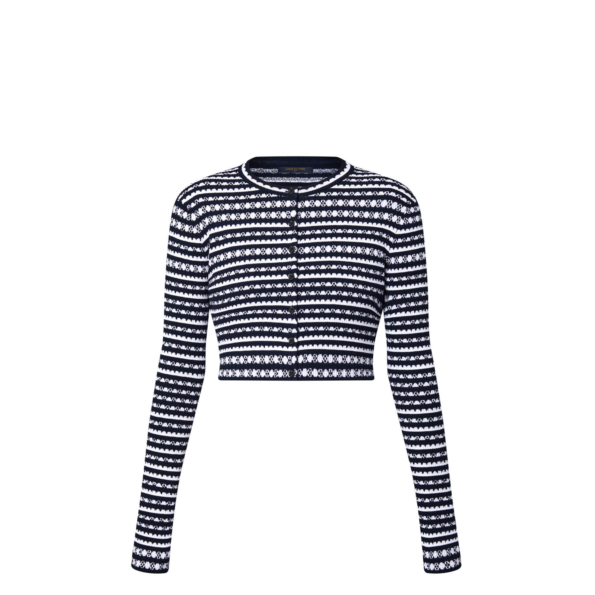 Cardigan mit Streifen und Muschelsaum  Damen Ready to Wear Strick | LOUIS VUITTON (Zoom)