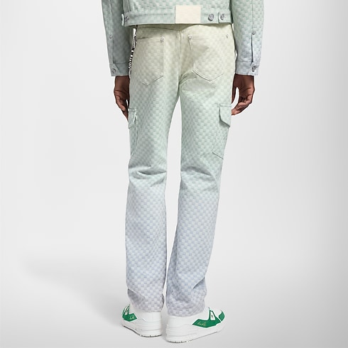 Cargo-Hose aus Denim und Jacquard mit Damier-Motiv und Farbverlauf Herren Ready to Wear Denim | LOUIS VUITTON (Zoom)