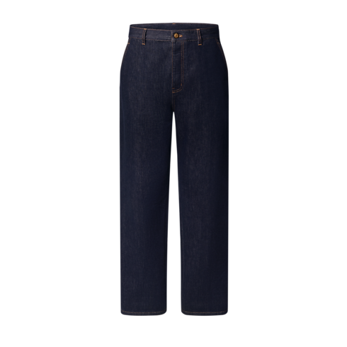 Charakteristische Carpenter-Hose aus Denim mit umgeschlagenem Saum front view