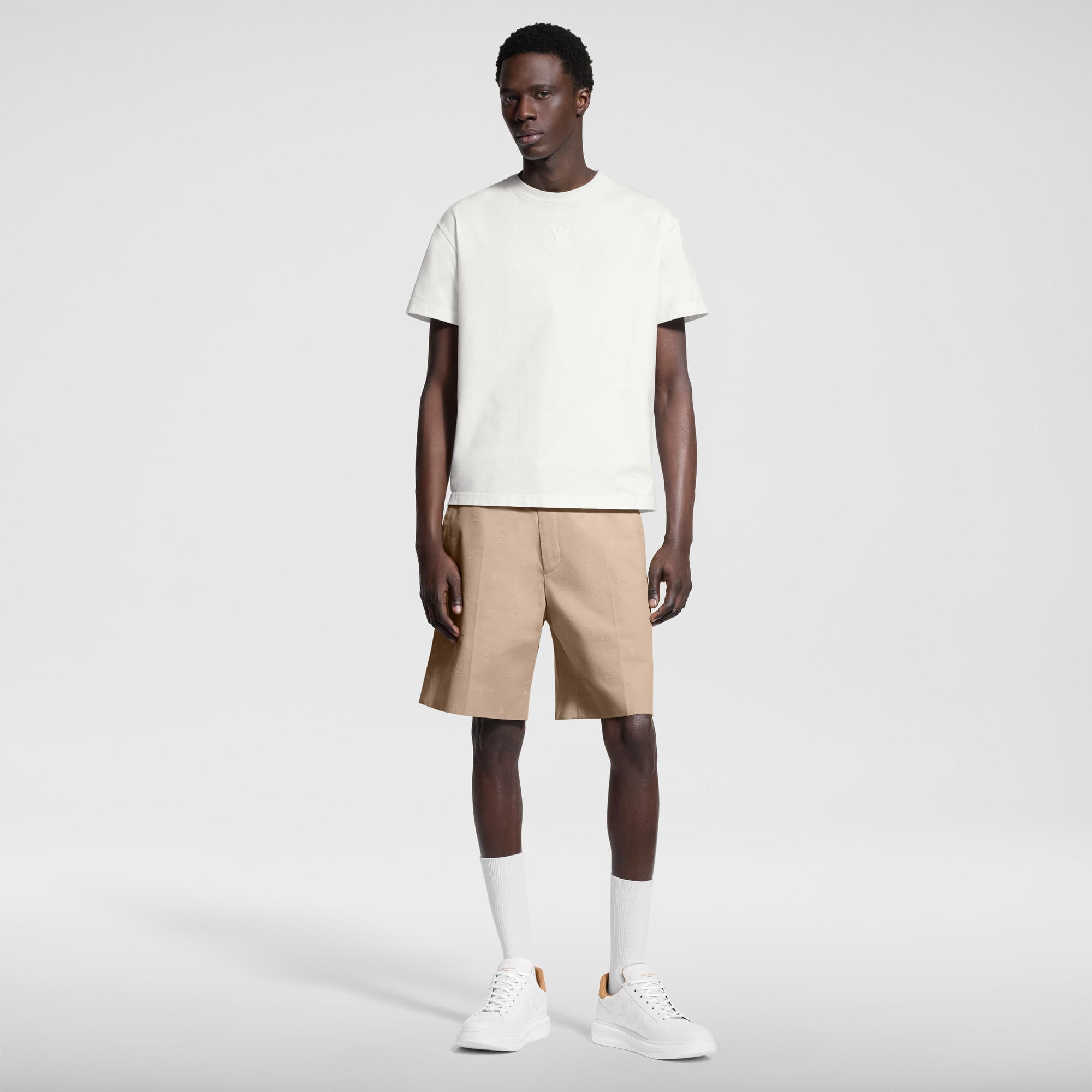 Chinoshorts aus Baumwoll-Jacquard mit LV Blason-Motiv  Herren Ready to Wear Hosen | LOUIS VUITTON (Zoom)