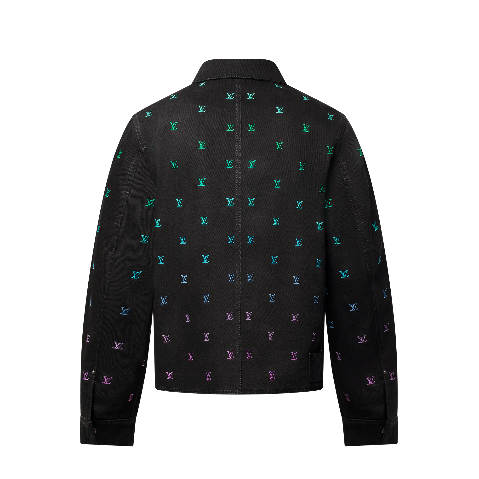 Coach-Jacke aus Denim mit gesticktem LV Blason-Motiv und Farbverlauf  Herren Ready to Wear Jacken und Mäntel | LOUIS VUITTON (Zoom)