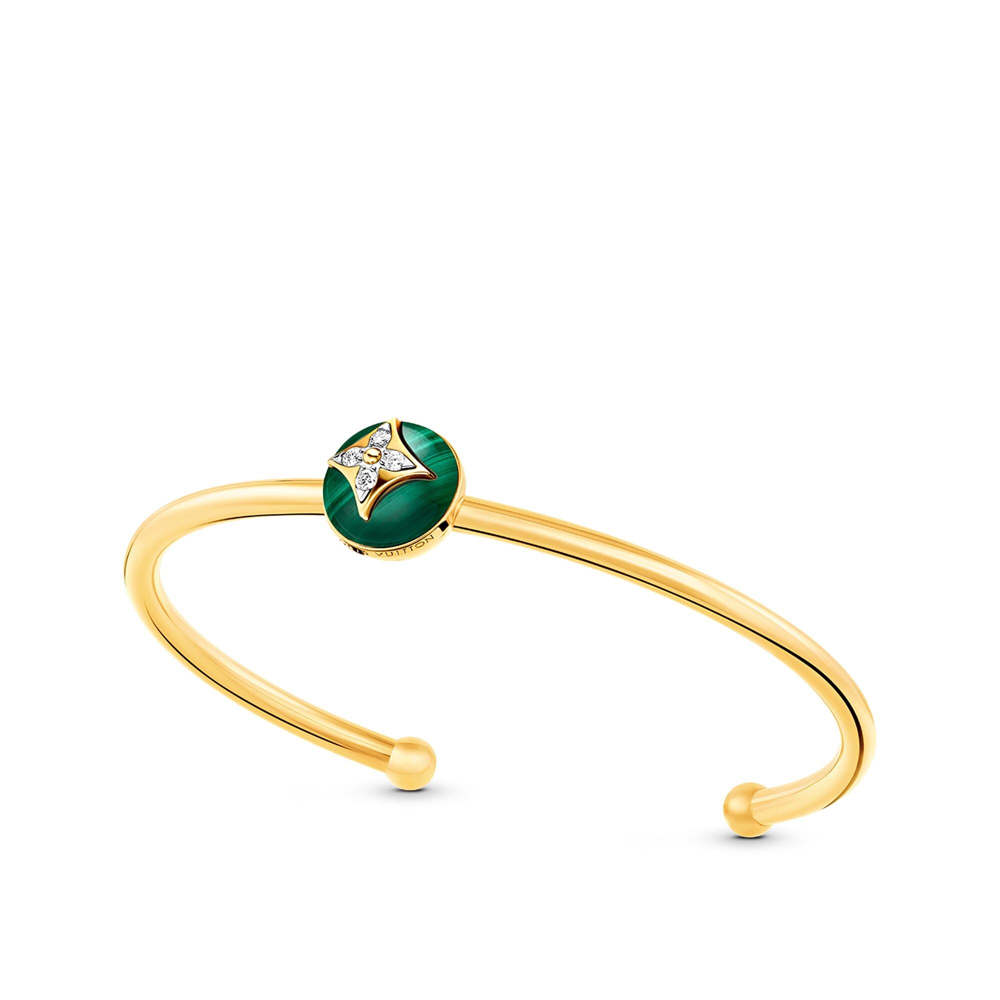 Color Blossom Armreif mit offenem Design, Gelbgold, Malachit und Diamanten  Herren Discontinued Product Obs 12 | LOUIS VUITTON (Zoom)