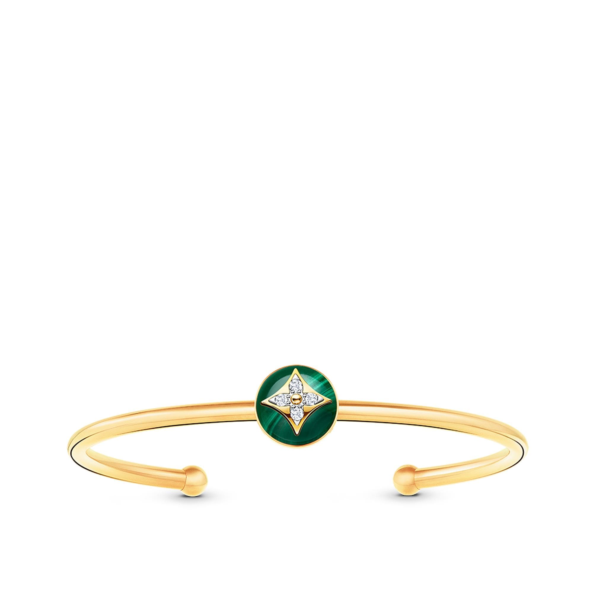 Color Blossom Armreif mit offenem Design, Gelbgold, Malachit und Diamanten  Herren Discontinued Product Obs 12 | LOUIS VUITTON (Zoom)