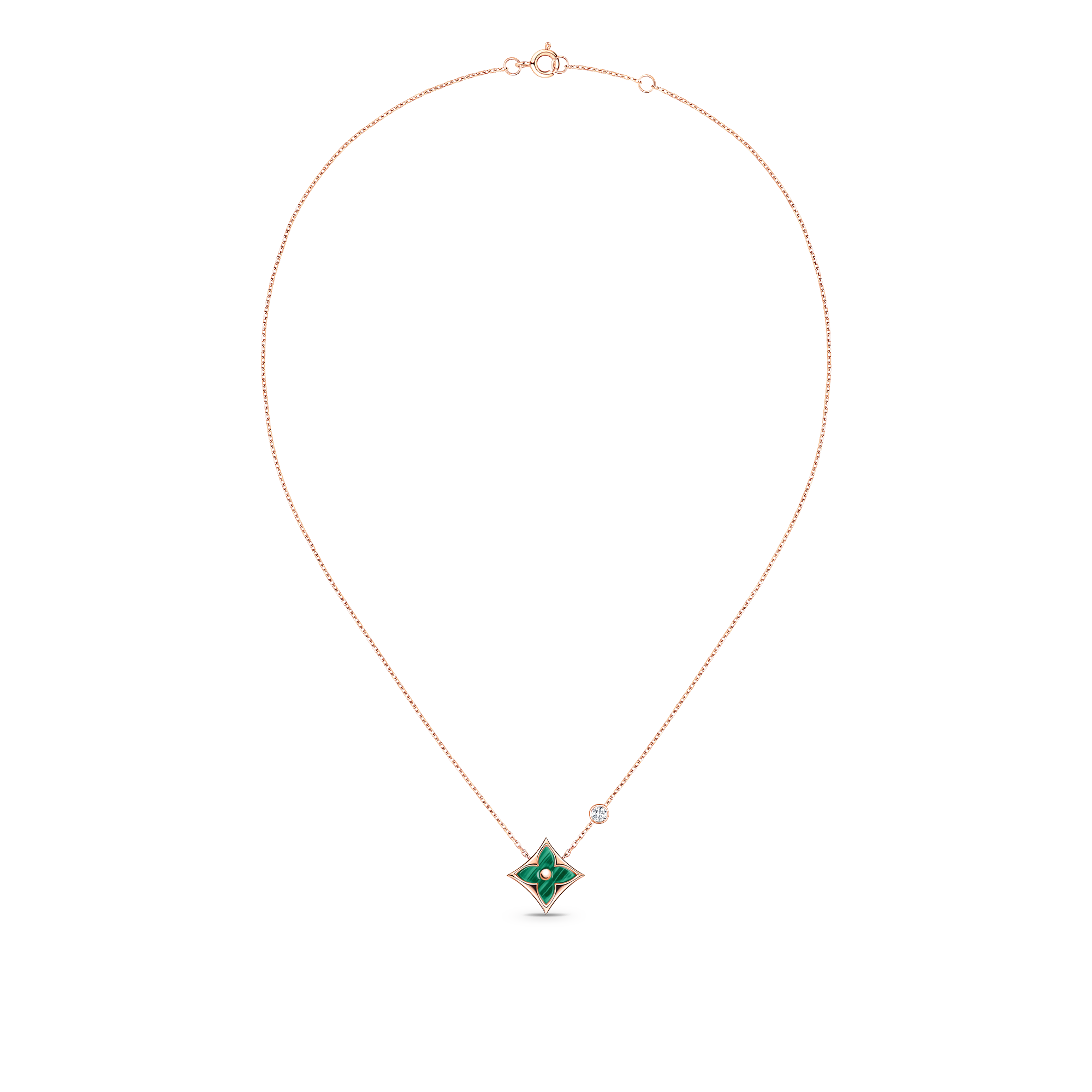 Color Blossom BB sternförmiger Anhänger mit Halskette, Roségold, Malachit und Diamant  Schmuck Kategorien Halsketten und Anhänger | LOUIS VUITTON (Zoom)