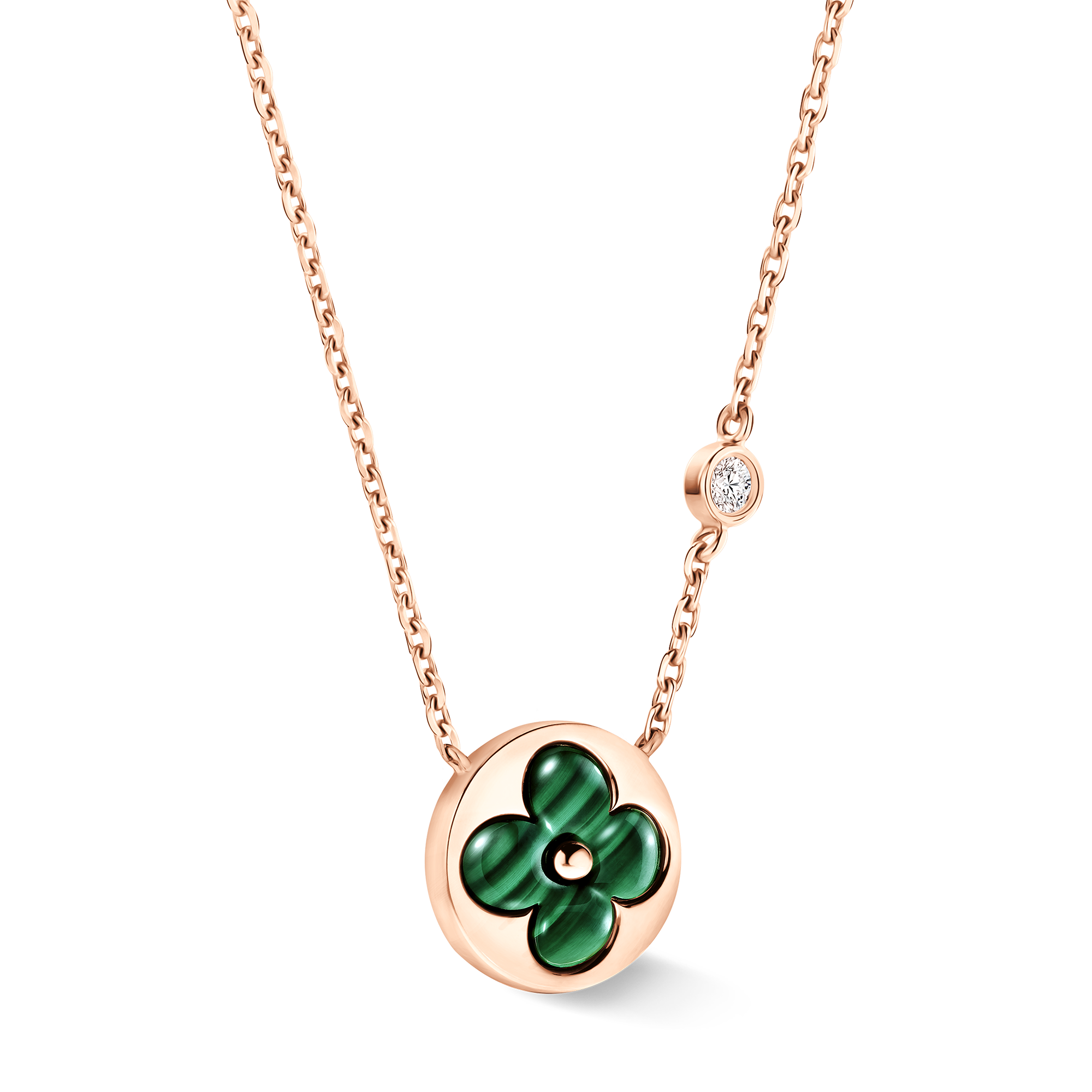 Color Blossom BB Sun Anhänger mit Halskette, Roségold, Malachit und Diamant  Schmuck Kategorien Alle Schmuckstücke | LOUIS VUITTON (Zoom)