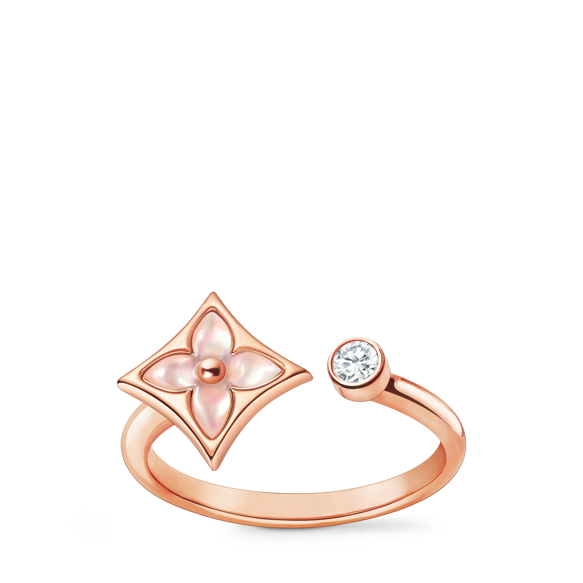 Color Blossom Mini Star Ring, Roségold, rosafarbenes Perlmutt und Diamant  Schmuck Kategorien Alle Schmuckstücke | LOUIS VUITTON (Zoom)