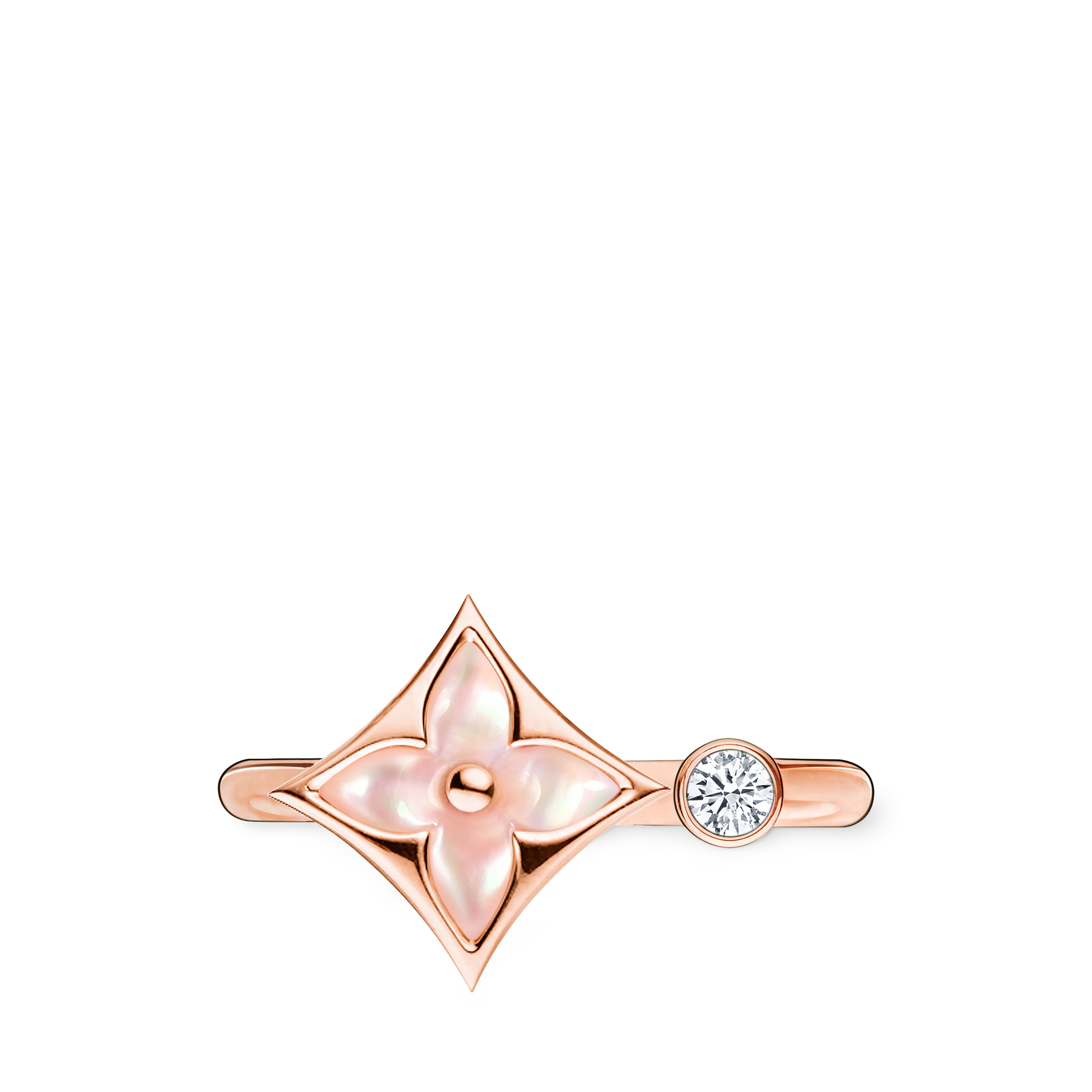 Color Blossom Mini Star Ring, Roségold, rosafarbenes Perlmutt und Diamant  Schmuck Kategorien Alle Schmuckstücke | LOUIS VUITTON (Zoom)
