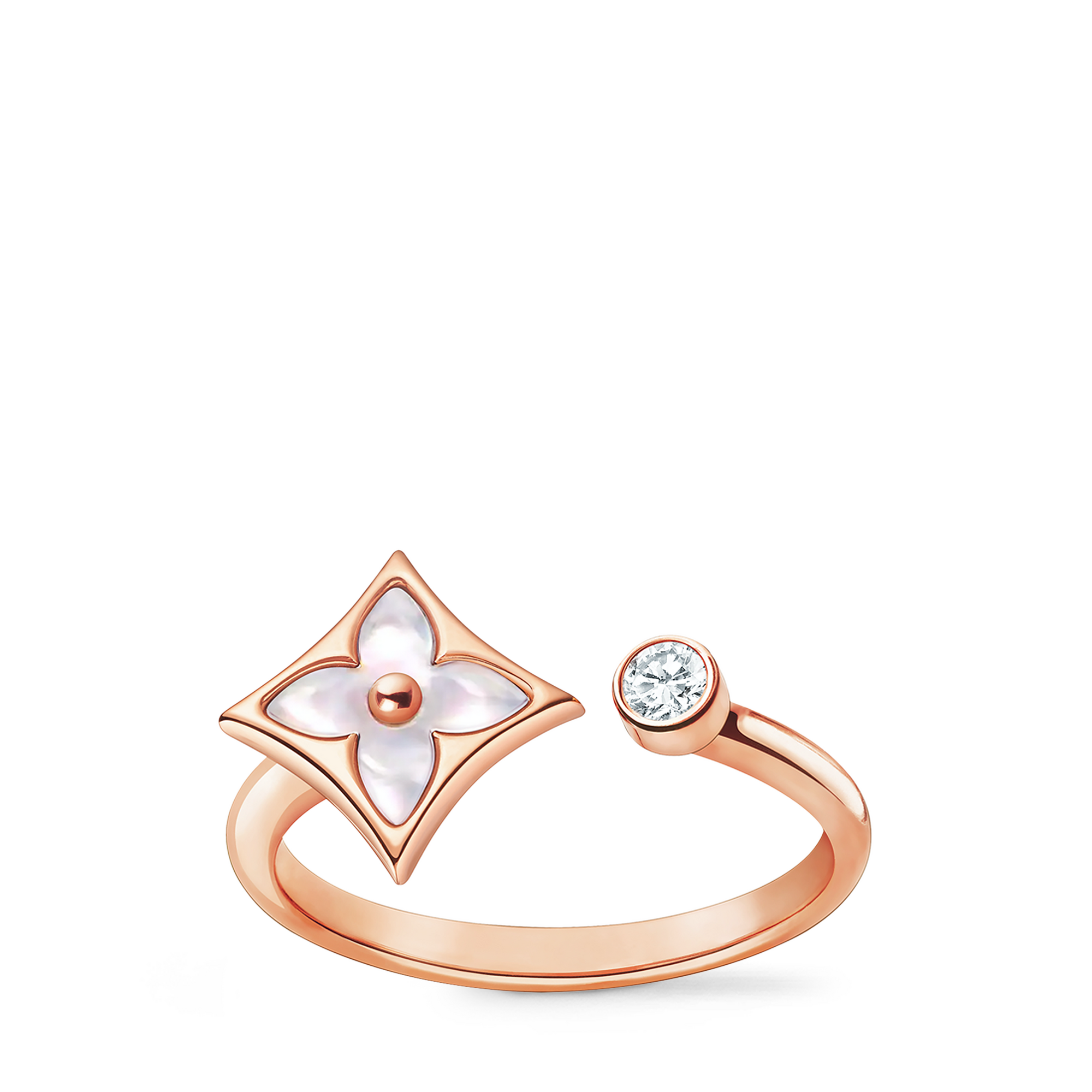 Color Blossom Mini Star Ring, Roségold, weißes Perlmutt und Diamant  Schmuck Kategorien Alle Schmuckstücke | LOUIS VUITTON (Zoom)