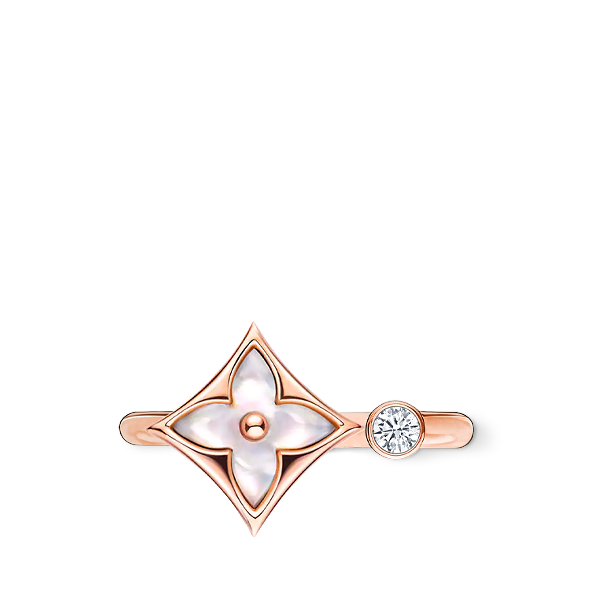 Color Blossom Mini Star Ring, Roségold, weißes Perlmutt und Diamant  Schmuck Kategorien Alle Schmuckstücke | LOUIS VUITTON (Zoom)
