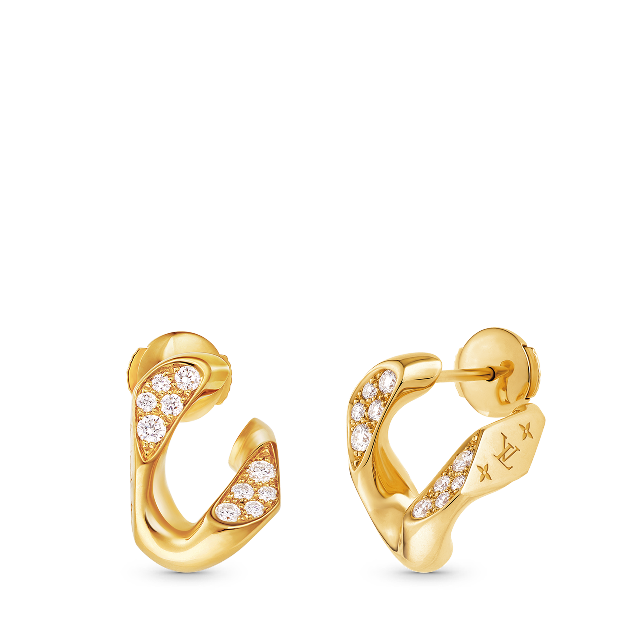 Cuban Chain Ohrringe, Gelbgold und Diamanten  Schmuck Kategorien Ohrringe | LOUIS VUITTON (Zoom)