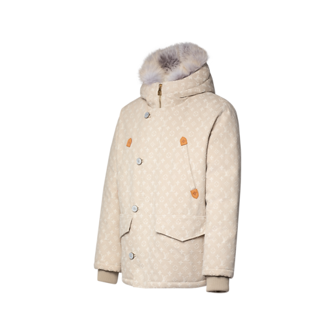 Daunenparka aus wasserabweisendem Denim mit Monogram-Motiv Herren Ready to Wear Vollständige Ready to Wear | LOUIS VUITTON (Zoom)