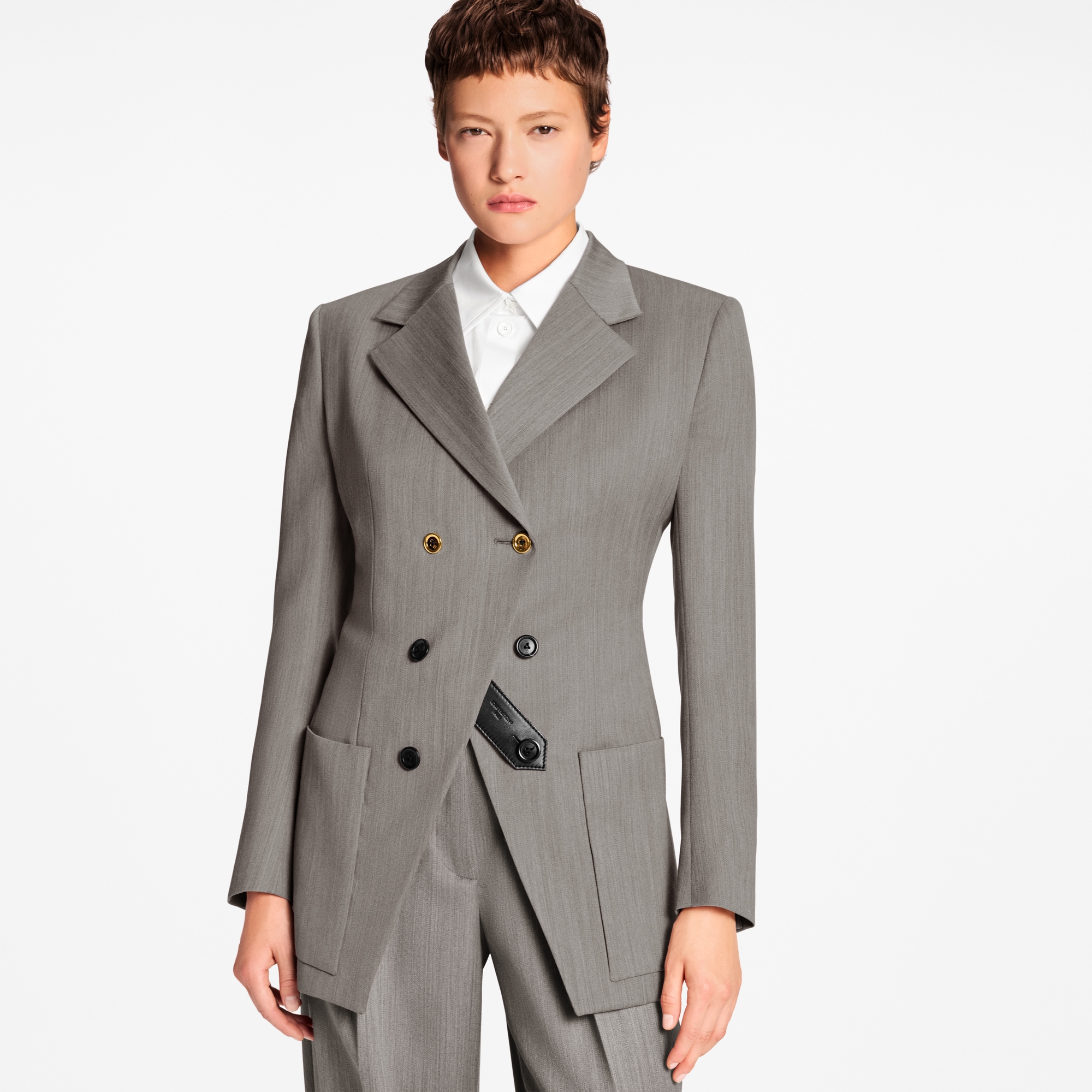Doppelreihiger Blazer mit asymmetrischem Schnitt  Damen Ready to Wear Mäntel und Jacken | LOUIS VUITTON (Zoom)