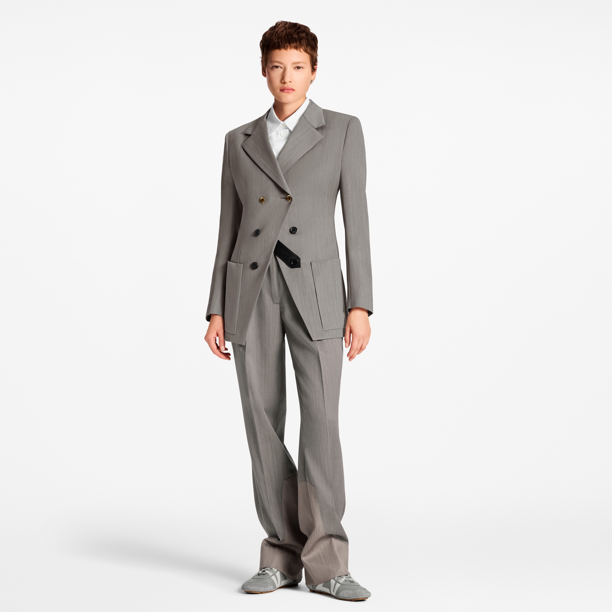 Doppelreihiger Blazer mit asymmetrischem Schnitt  Damen Ready to Wear Mäntel und Jacken | LOUIS VUITTON (Zoom)