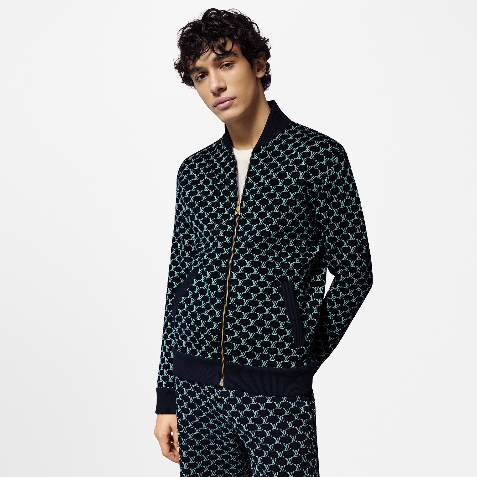 Double Face Bomberjacke aus Baumwolljersey  Herren Ready to Wear Vollständige Ready to Wear | LOUIS VUITTON (Zoom)
