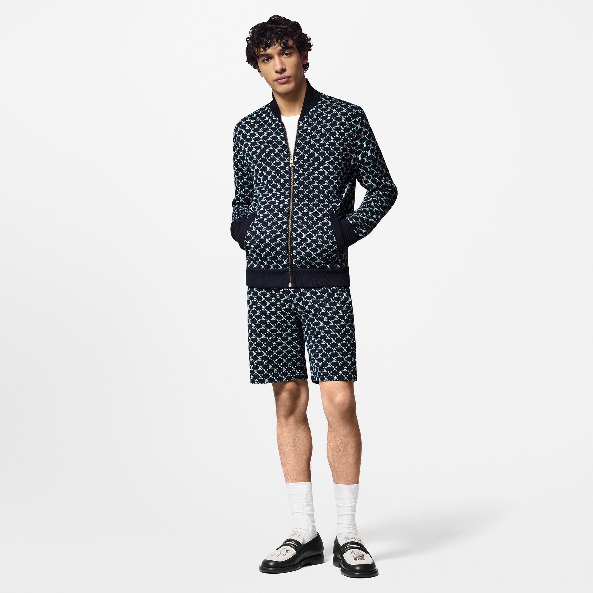 Double Face Bomberjacke aus Baumwolljersey  Herren Ready to Wear Vollständige Ready to Wear | LOUIS VUITTON (Zoom)
