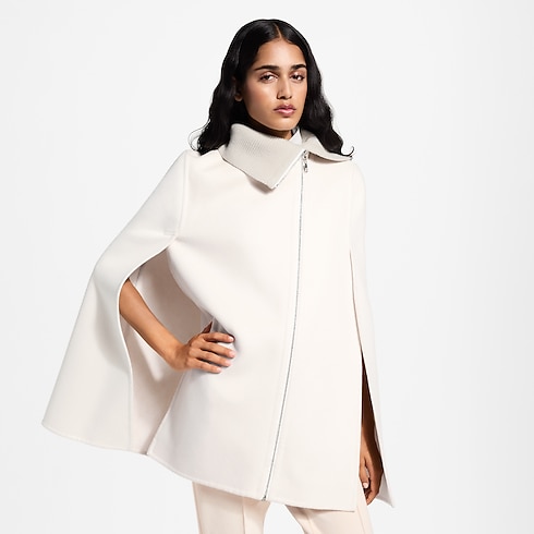 Double Face Cape mit Kragen aus Rippstrick Damen Ready to Wear Mäntel und Jacken | LOUIS VUITTON (Zoom)