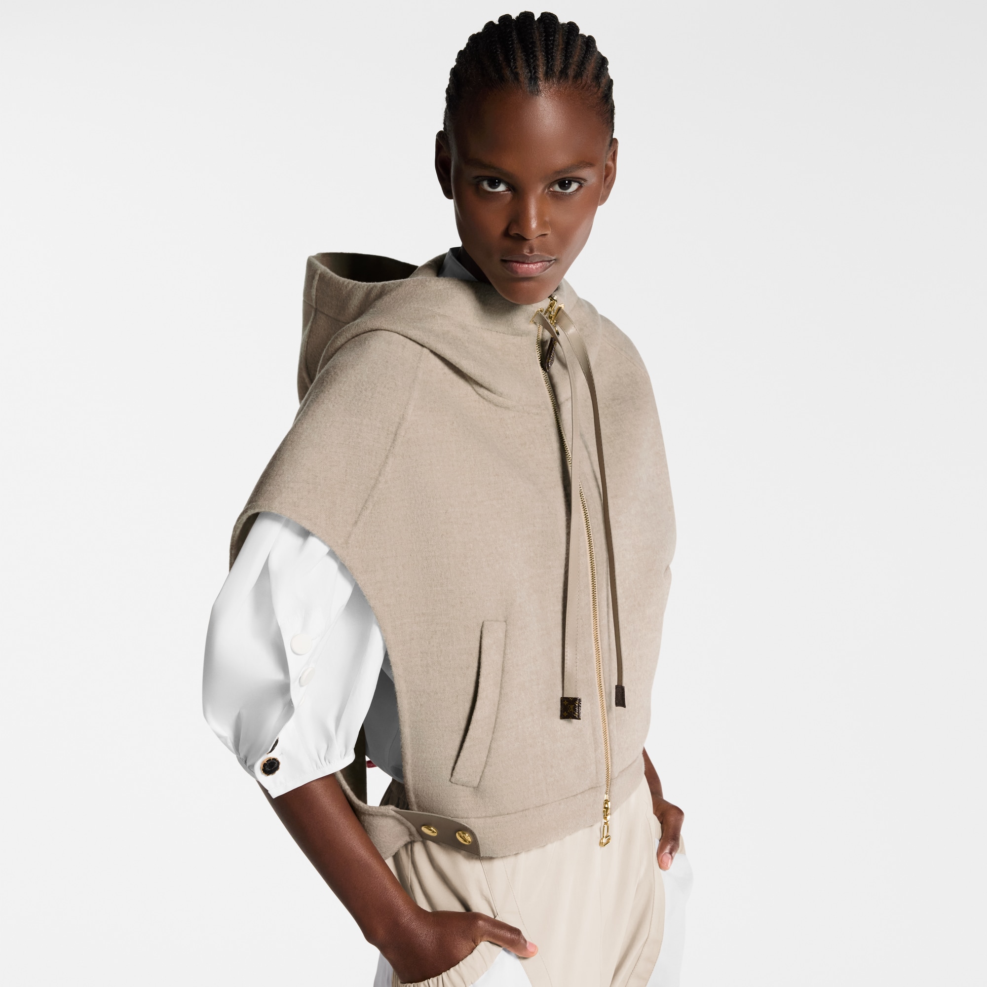 Double Face Jacke mit offenen Ärmeln  Damen Ready to Wear Mäntel und Jacken | LOUIS VUITTON (Zoom)
