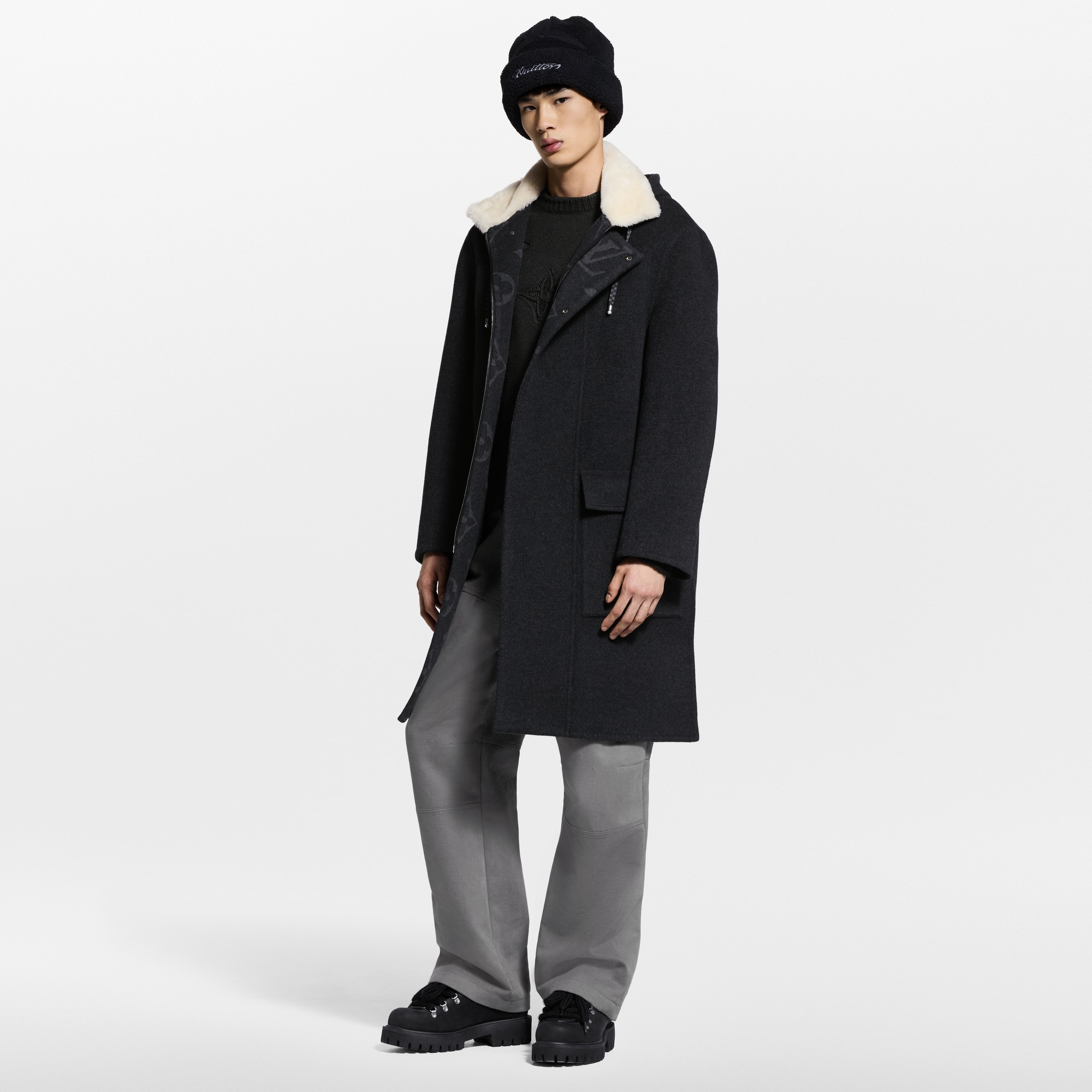 Double Face Mantel aus Kaschmir-Seidengemisch  Herren Ready to Wear Jacken und Mäntel | LOUIS VUITTON (Zoom)