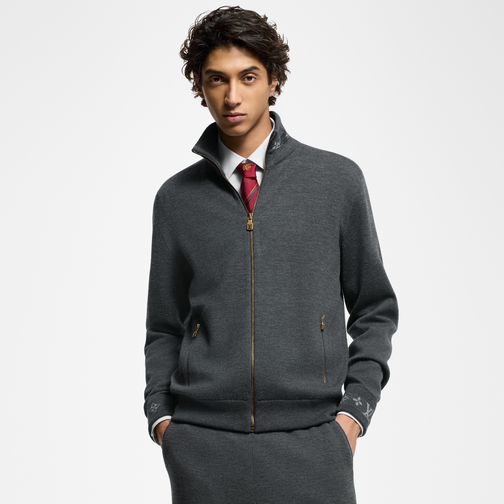 Double Face Travel Blouson aus gestrickter Wolle  Herren Ready to Wear Vollständige Ready to Wear | LOUIS VUITTON (Zoom)