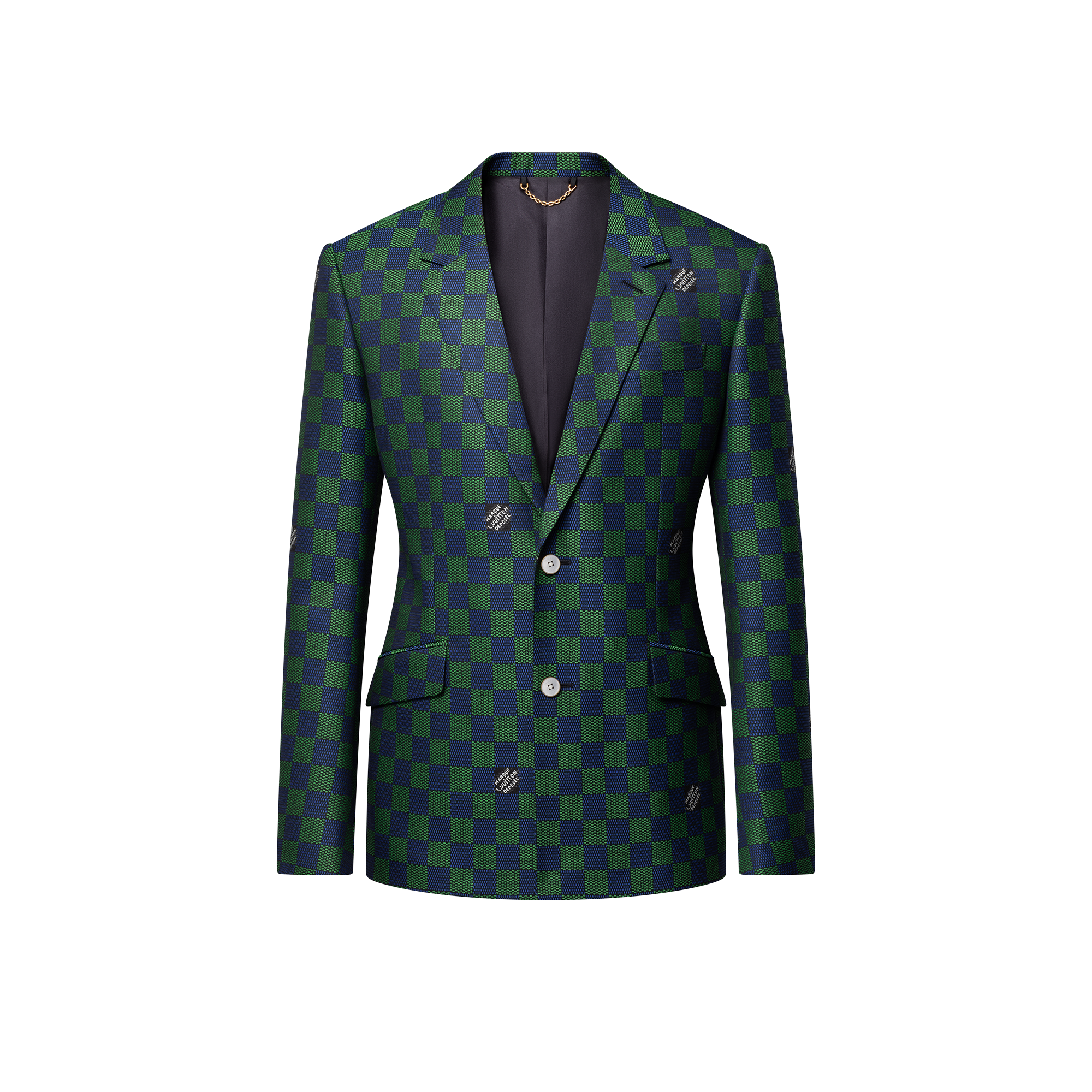 Einreihiges Jacquard-Jackett aus Wolle mit Damier-Motiv  Herren Ready to Wear Sakkos und Jacketts | LOUIS VUITTON (Zoom)