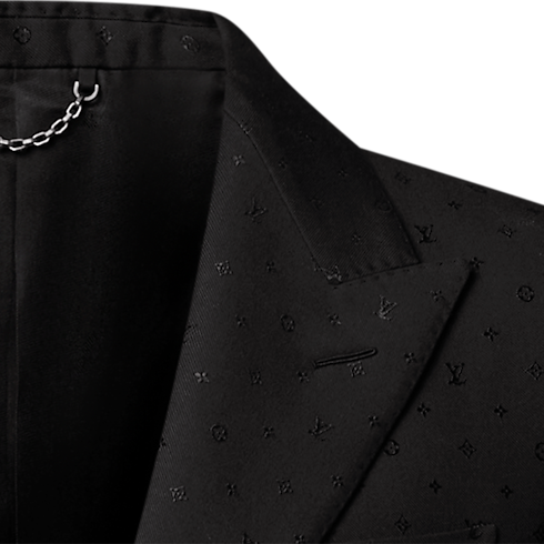 Einreihiges Pont Neuf Jackett aus Satin mit Monogram-Motiv Herren Ready to Wear Vollständige Ready to Wear | LOUIS VUITTON (Zoom)