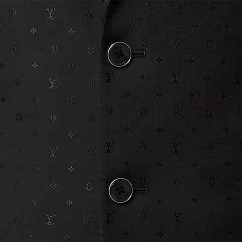 Einreihiges Pont Neuf Jackett aus Satin mit Monogram-Motiv Herren Ready to Wear Vollständige Ready to Wear | LOUIS VUITTON (Zoom)