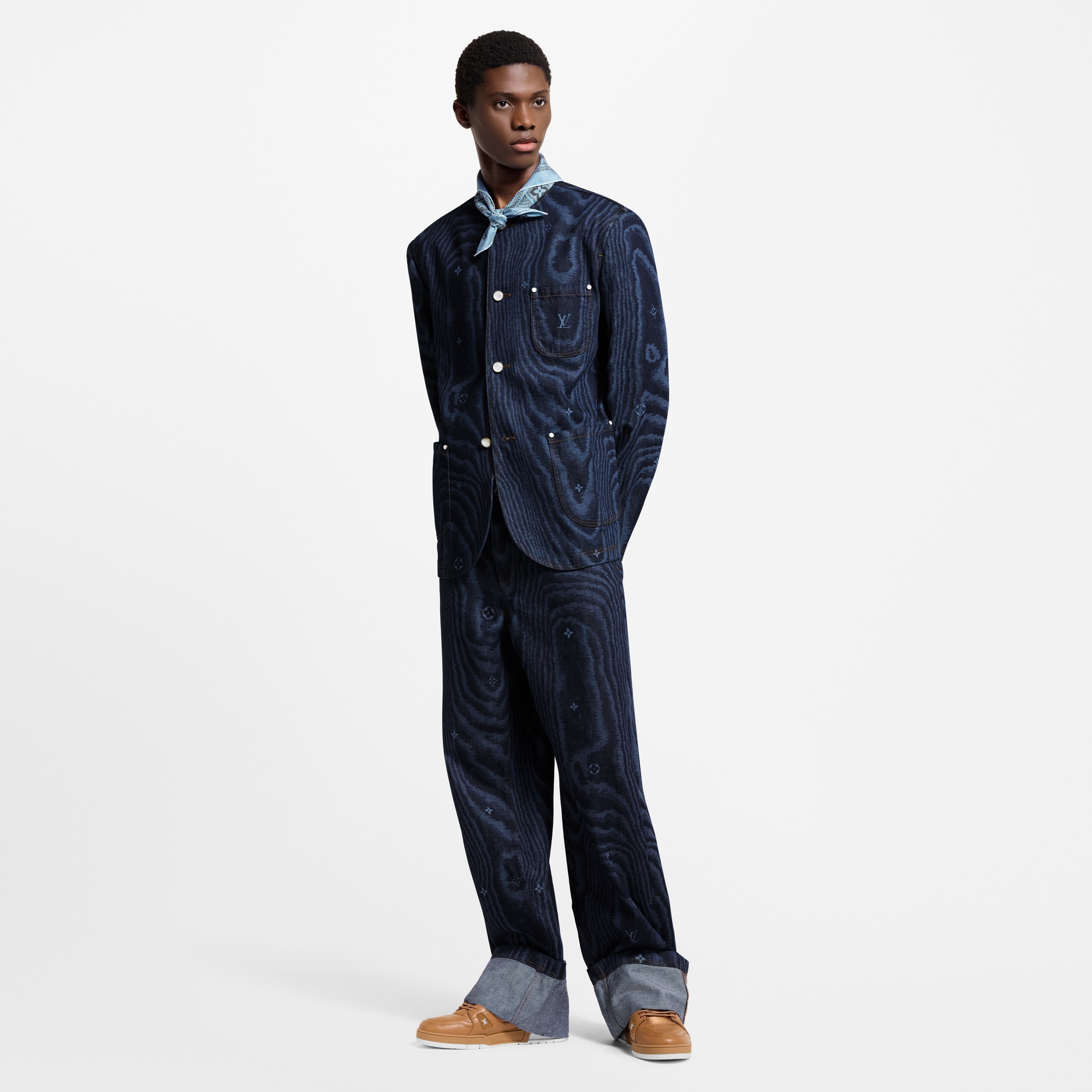Elegante Jacke aus Denim ohne Kragen  Herren Ready to Wear Vollständige Ready to Wear | LOUIS VUITTON (Zoom)