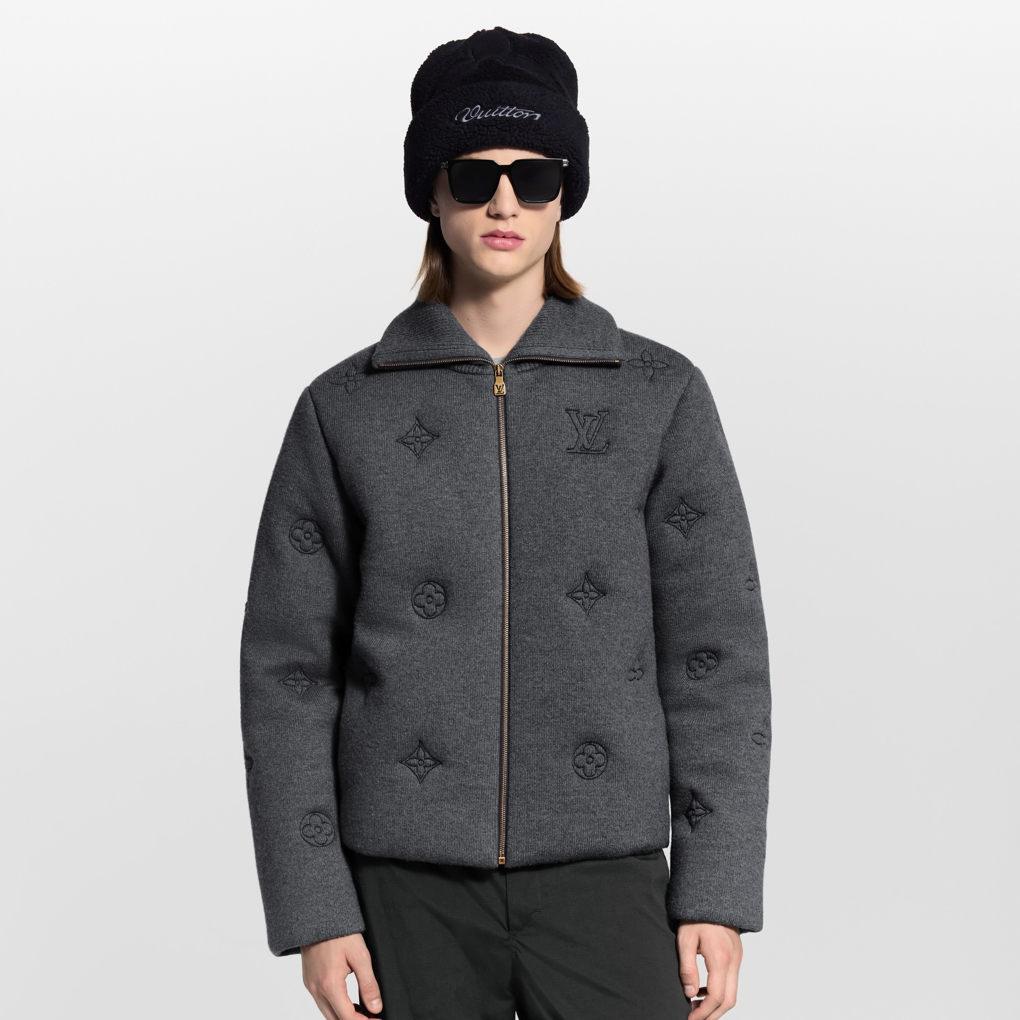 Eleganter Blouson aus Strick mit Daunen und Monogram-Motiv  Neuheiten Herren LV Ski | LOUIS VUITTON (Zoom)