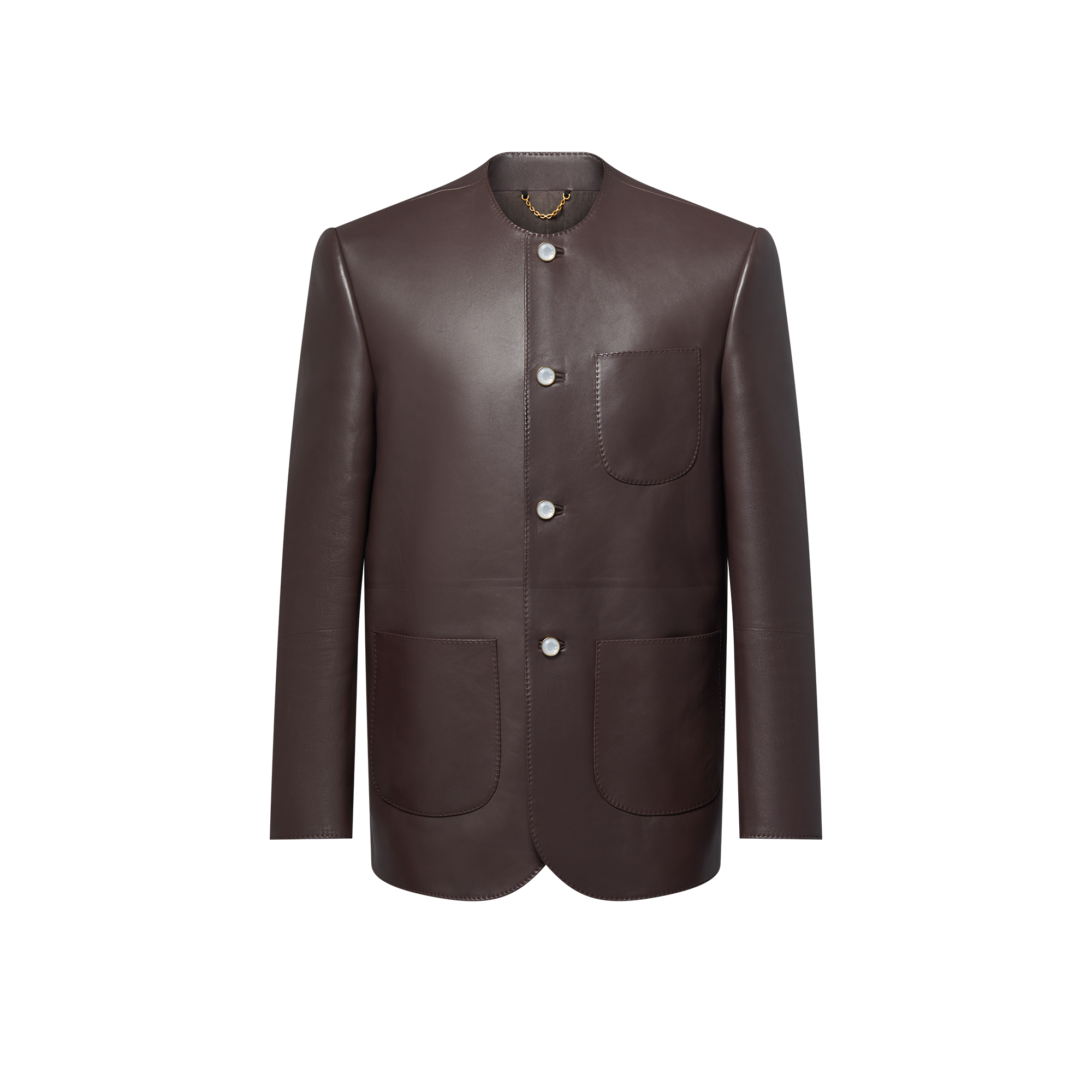 Elegantes kragenloses Jackett aus Leder  Herren Ready to Wear Sakkos und Jacketts | LOUIS VUITTON (Zoom)