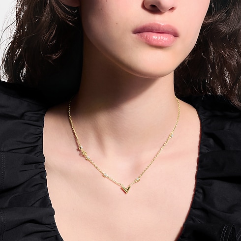Essential V Strass PM Halskette S00 Damen Modeschmuck Halsketten | LOUIS VUITTON (Zoom)