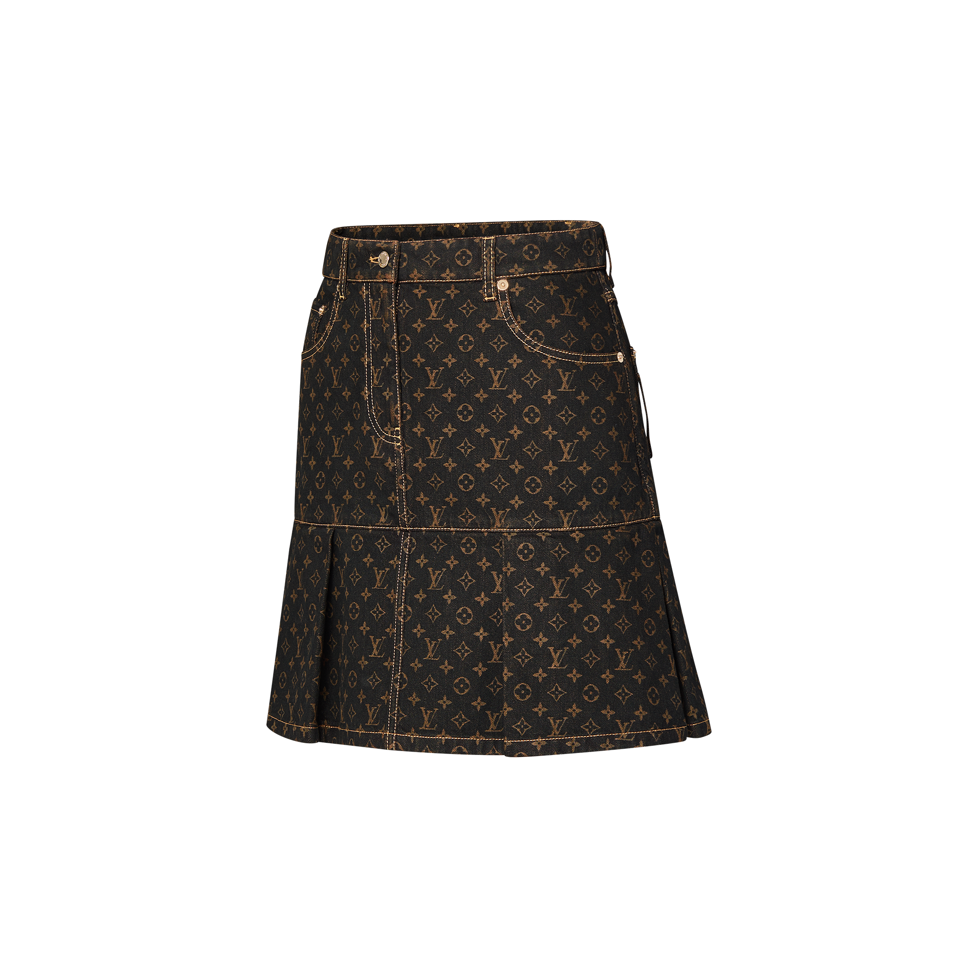Faltenrock in Monogram Denim  Damen Ready to Wear Röcke und Shorts | LOUIS VUITTON (Zoom)