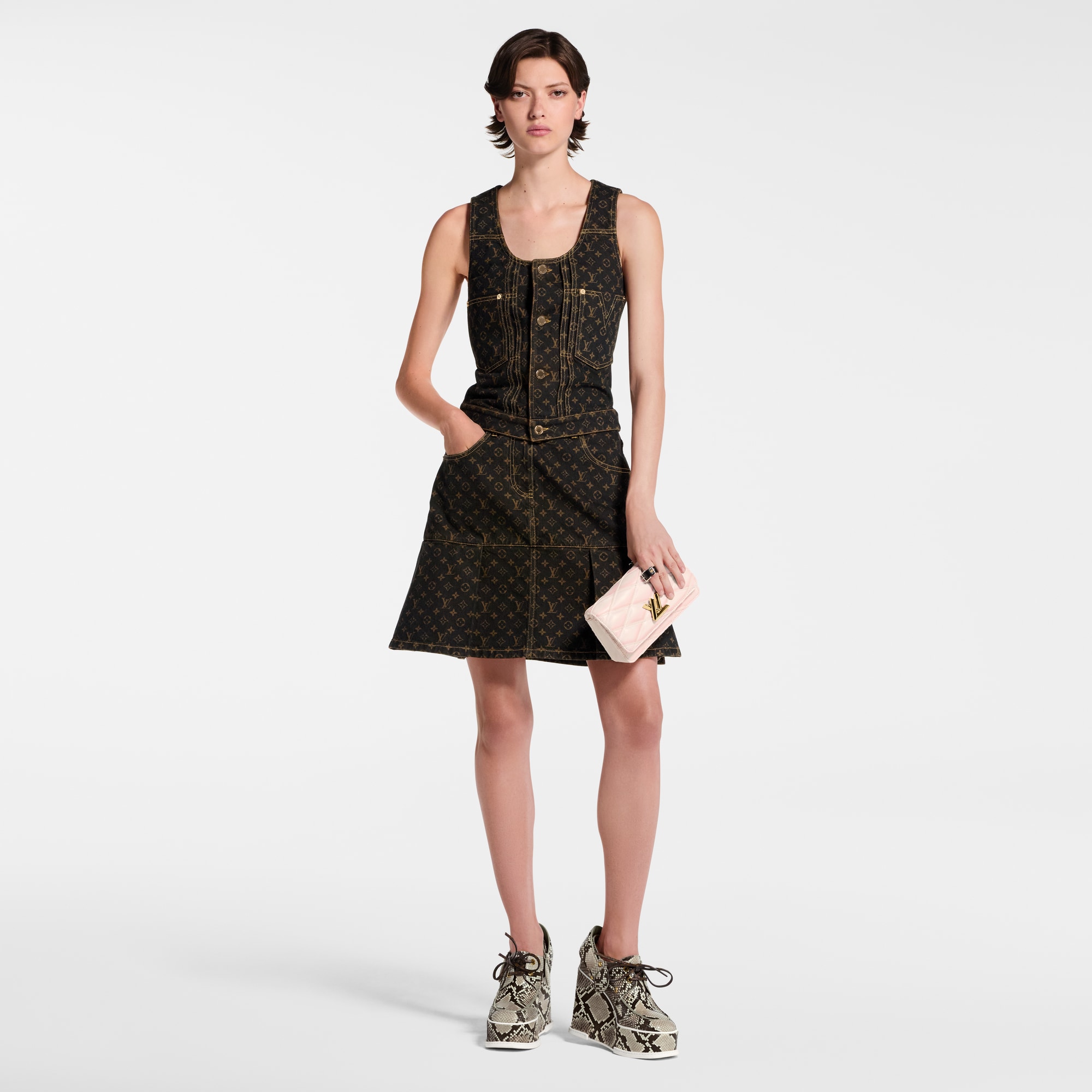 Faltenrock in Monogram Denim  Damen Ready to Wear Röcke und Shorts | LOUIS VUITTON (Zoom)