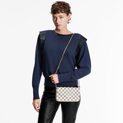 Félicie Pochette Damier Azur Canvas Damen Geldbörsen und Kleinlederwaren Tragbare Geldbörsen und Mikro-Taschen | LOUIS VUITTON (Zoom)