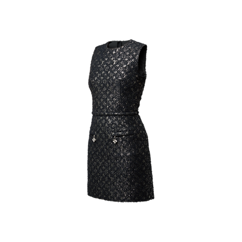 Figurbetontes Kleid in Monogram Tweed Damen Ready to Wear Kleider | LOUIS VUITTON (Zoom)