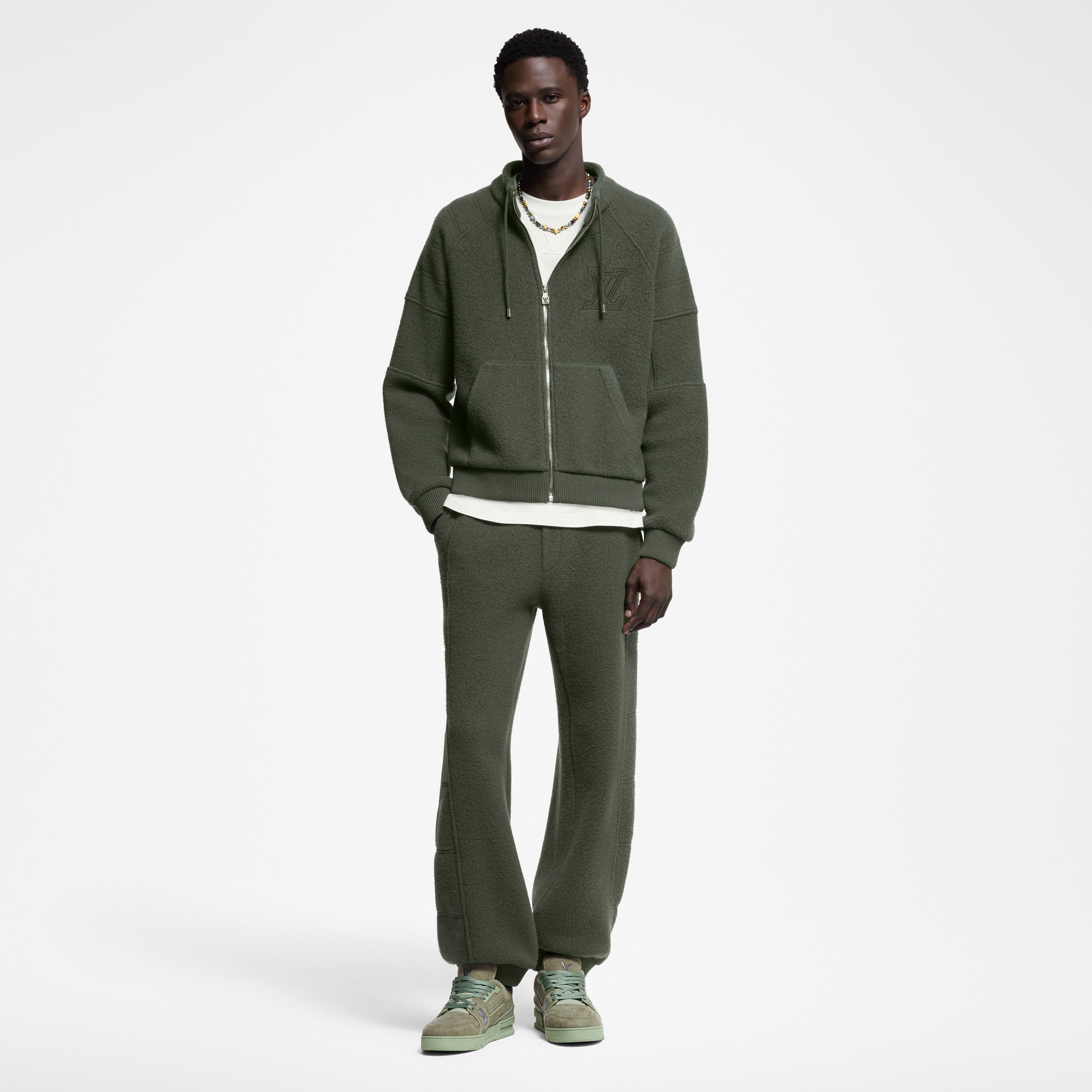 Gesteppte, strukturierte Hose aus Wolle  Herren Ready to Wear Vollständige Ready to Wear | LOUIS VUITTON (Zoom)