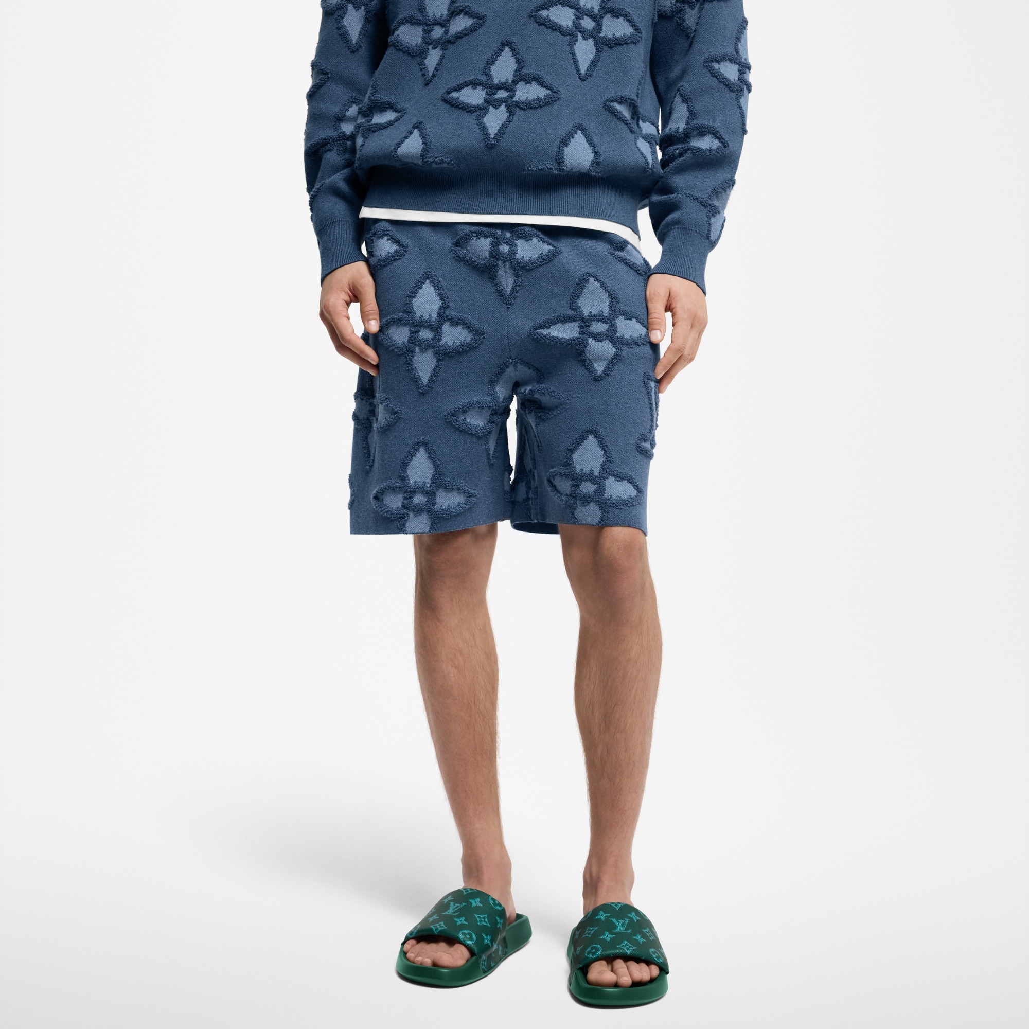 Gestrickte, strukturierte Shorts aus Baumwolle  Herren Ready to Wear Vollständige Ready to Wear | LOUIS VUITTON (Zoom)