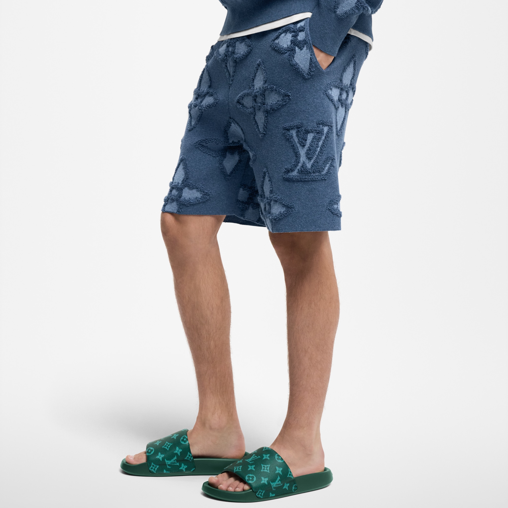 Gestrickte, strukturierte Shorts aus Baumwolle  Herren Ready to Wear Vollständige Ready to Wear | LOUIS VUITTON (Zoom)