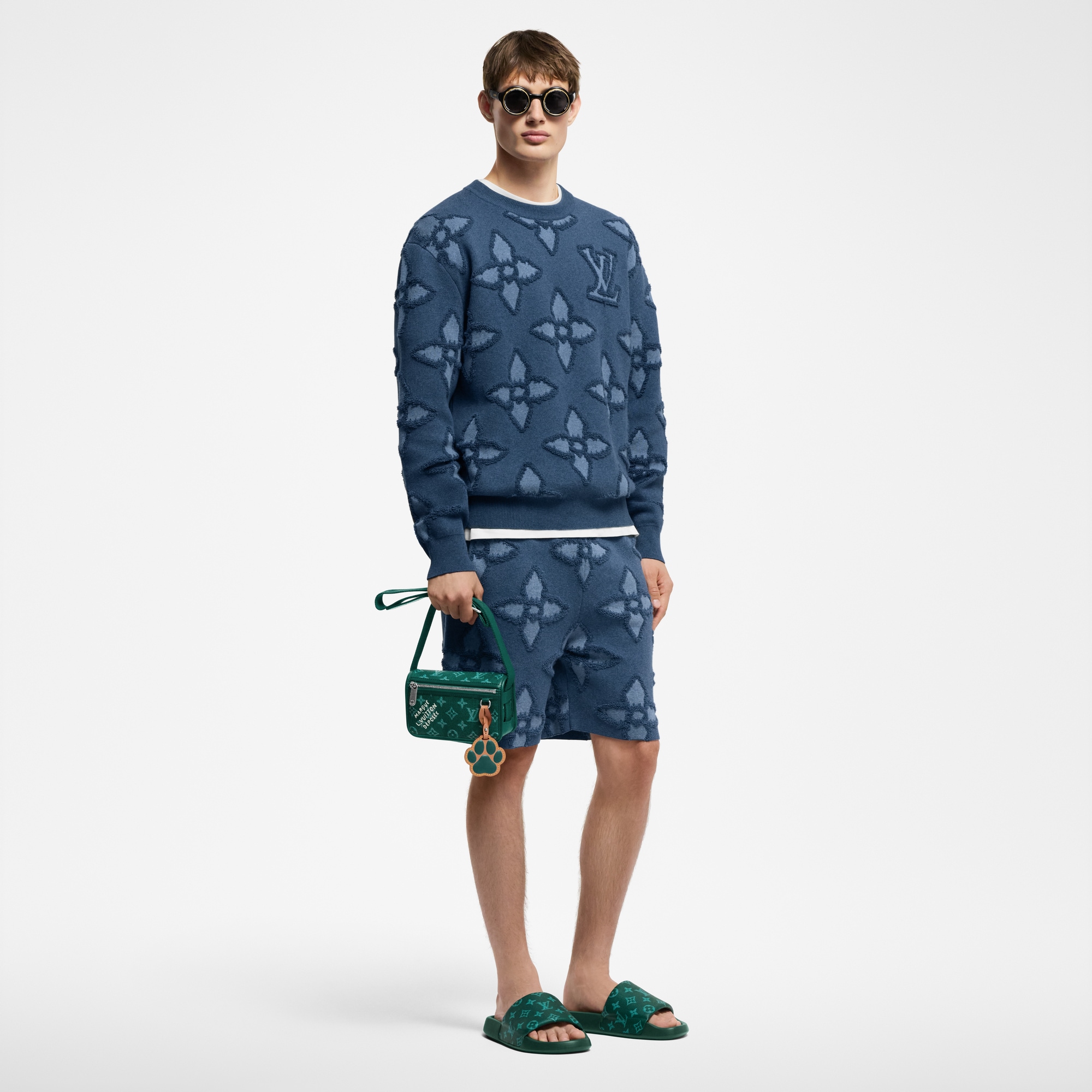 Gestrickte, strukturierte Shorts aus Baumwolle  Herren Ready to Wear Vollständige Ready to Wear | LOUIS VUITTON (Zoom)